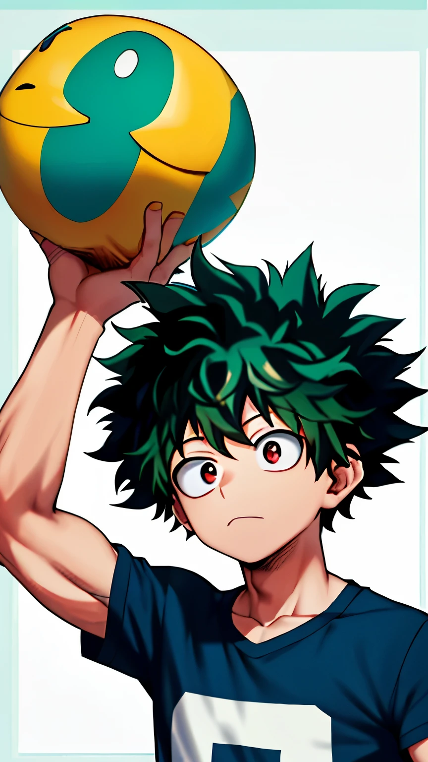 horikoshi kouhei, 1 chico, absurdos, midoriya izuku, Hombros descubiertos, black Camiseta sin mangas, pelo verde, Ojos verdes, Cejas, piercing en oido, frown, Borroso, Borroso background, boku no hero academia, Pelo RIZADO, high resolution, mirando hacia otro lado, enfoque masculino, muscular, muscular male, boca abierta, ojos rojos, cabello corto, pelo de punta, sudor, Camiseta sin mangas, nombre de usuario de Twitter, wiping sudor,