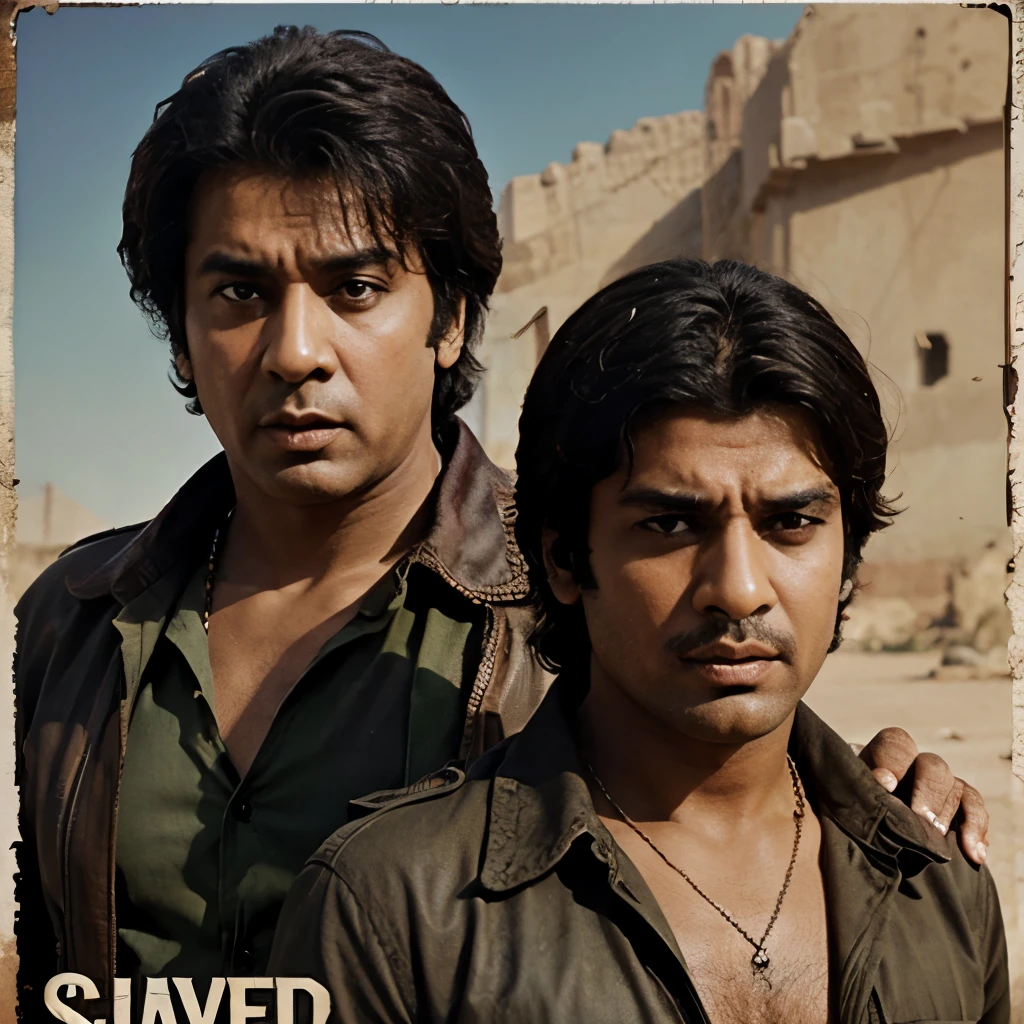 Different realistic poster of movie sholay