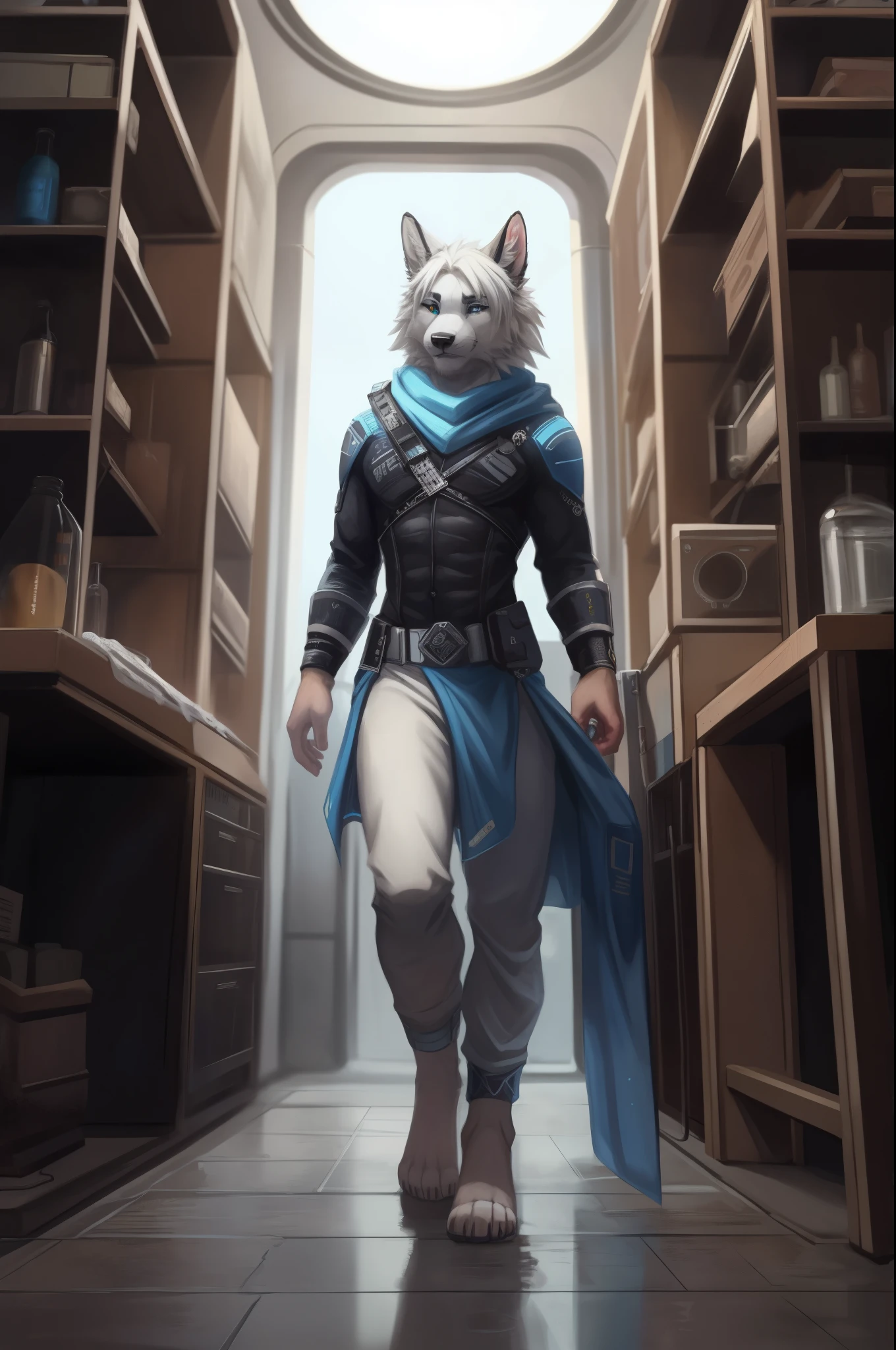 (((Barefoot furry character))), full body, cinematic setting, furry male, (nice big feet paws), I like it big, I like it cold I like it blue, I like it bold I like it with a two % of methane It's Uranus! I want it icy, I want it large I want it spicy, with electric charge Fluid outside and rocky inside Like Uranus! Uranus, Uranus Coz I'm an astronomy aficionado I wanna observe Uranus Uranus, Uranus My shuttle's fast like a torpedo It's gonna pierce Uranus BREAK, detailed background (modern lab), 8K, (masterpiece:1.5), intricate details, highly detailed, extreme detail, octane render, fine art, best quality, highres, (detailed face:1.5), ((full_body)), UHD, (((perfect hands)))