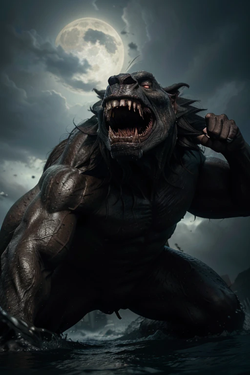 (best quality,4k,8k,highres,masterpiece:1.2),ultra-detailed,(realistic,photorealistic,photo-realistic:1.37),creature,giant,huge,detailed,monstrous,terrifying discovery,unbelievably lifelike,shockingly massive,mythical proportions,enormous,fierce,emerging from the depths,otherworldly presence,nightmarish beauty,breathtakingly detailed,mesmerizingly textured,awe-inspiring,beastly,marvel of nature,imposing,monumental,impressive,overwhelming,majestic,massive jaws,towering,hulking,overpowering,powerful,strikingly detailed skin,ominous presence,titanic,fantastical,horrifyingly realistic,unforgettable image,creature of nightmares,formidable,shadow cast by its massive body,dark and brooding atmosphere,boneshaking roar,unbridled power,unimaginable strength