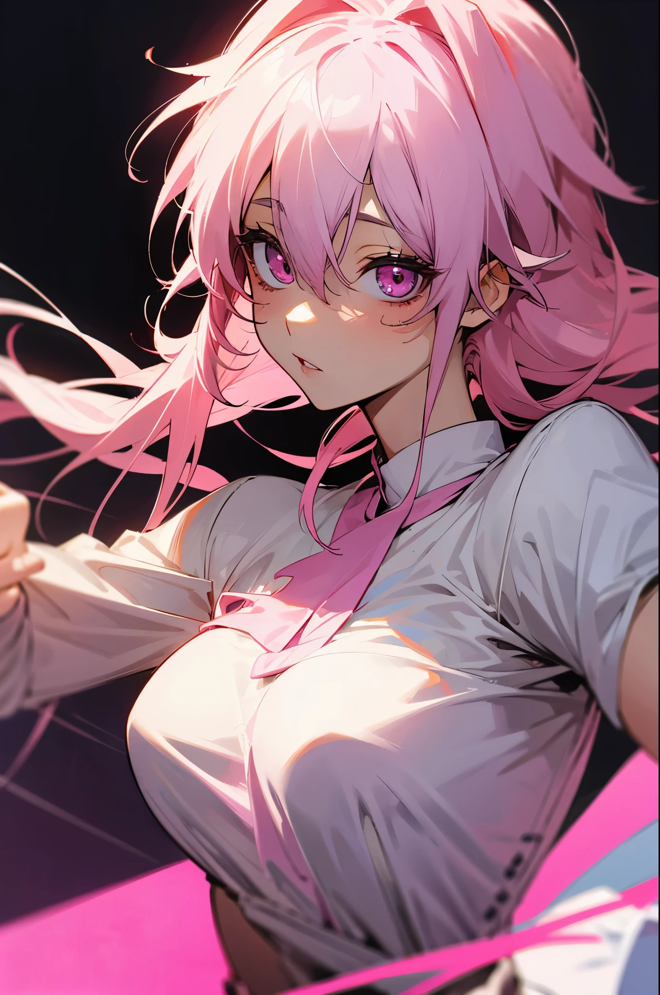 Gasai Yuno, light pink eyes and hair
