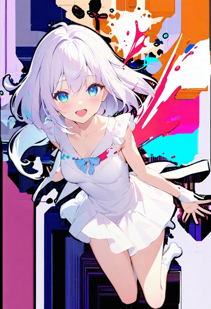 Shirakami Fubuki/(Holographic live broadcast/),(on the table:1.6, best quality), (Delicate and beautiful eyes: 1.2), (Extremely detailed CG Unity 8K wallpapers, on the table, Super detailed, best shadow), (Detailed background), (Beautiful and delicate face, Beautiful and delicate eyes), high contrast, high resolution, (best lighting, extremely delicate and beautiful),1 girl in, ((Colorful paint splash isolated on transparent background, more)), ((corrosive)), dynamic angle, Beautiful and detailed light, whole body, Cowboy shooting,