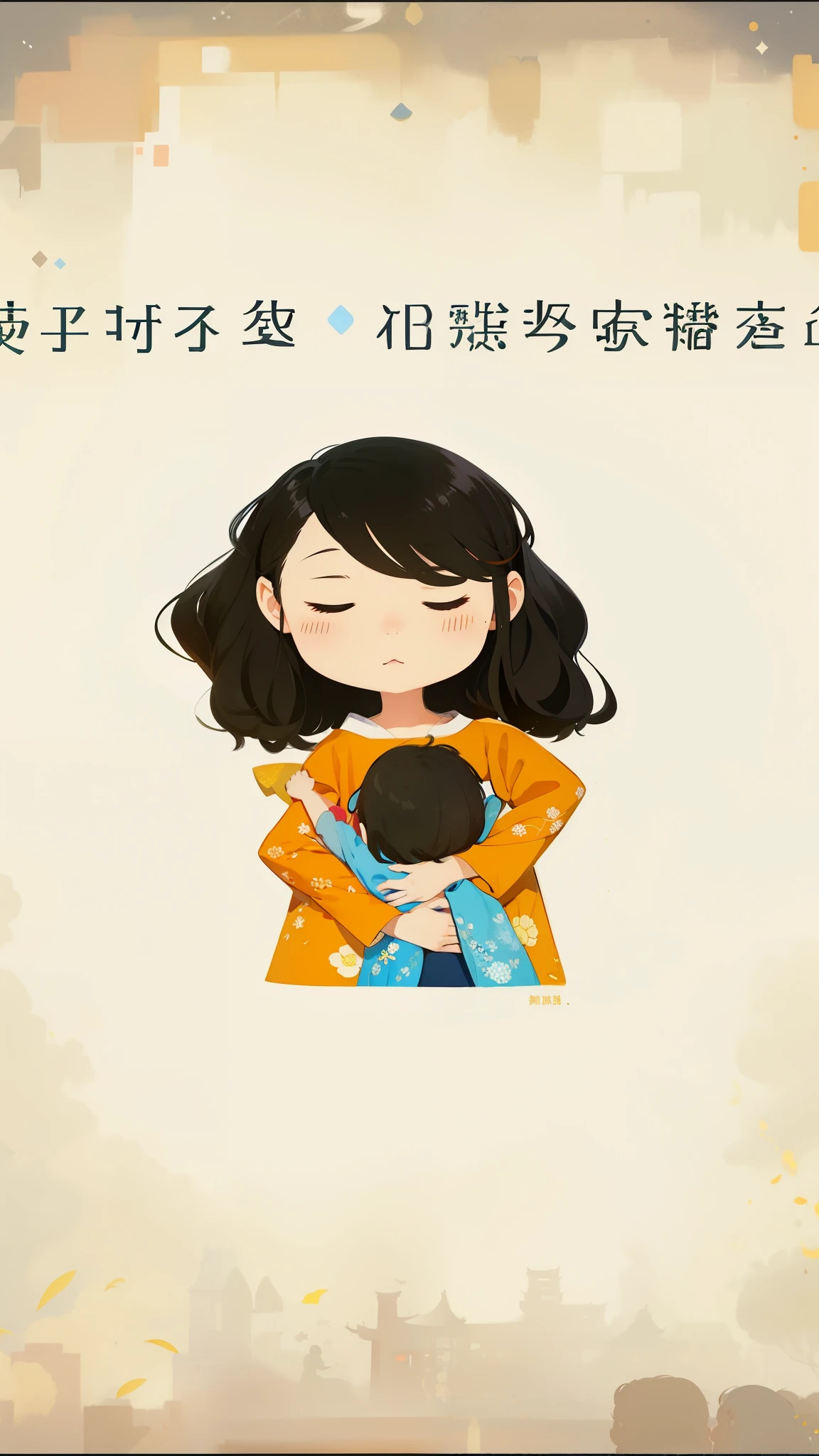 Close-up of a person holding a hand with Chinese text, 可爱的illustration, Embrace, children illustration, children illustration, Children's illustration, ??读物illustration, illustration, ??书籍illustration, ??书籍illustration, author:Tatsushima Yuko, Children's illustration, 数码illustration, 平面illustration, ??书籍illustration, ??书籍illustration, illustration art