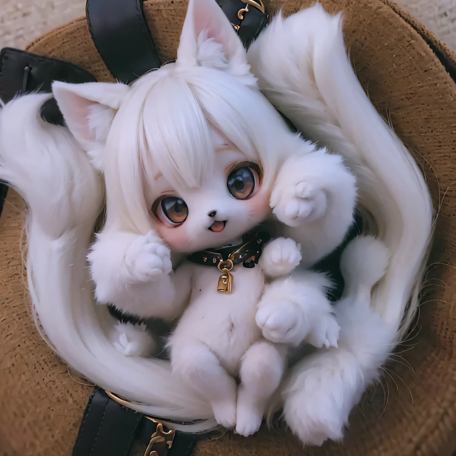 Samoyed dog girl chibi run