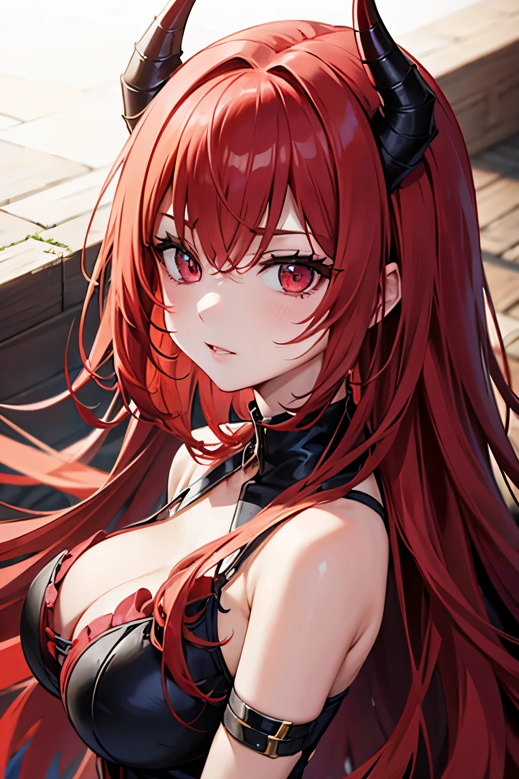 beautiful red hair demon princess