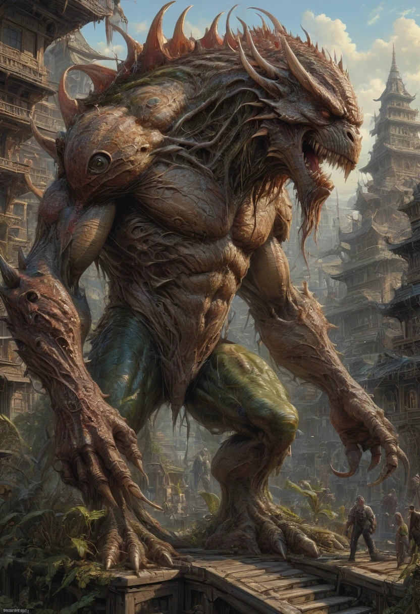 Giant Creature, by Greg Staples, best quality, masterpiece, high details, Ultra intricate detailed