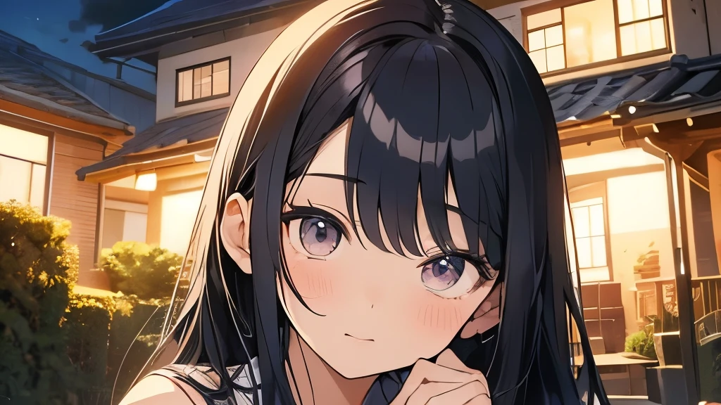 20歳のIdol、hair is black、long hair、eyes are big、Idol、inside the house、one's home、night
