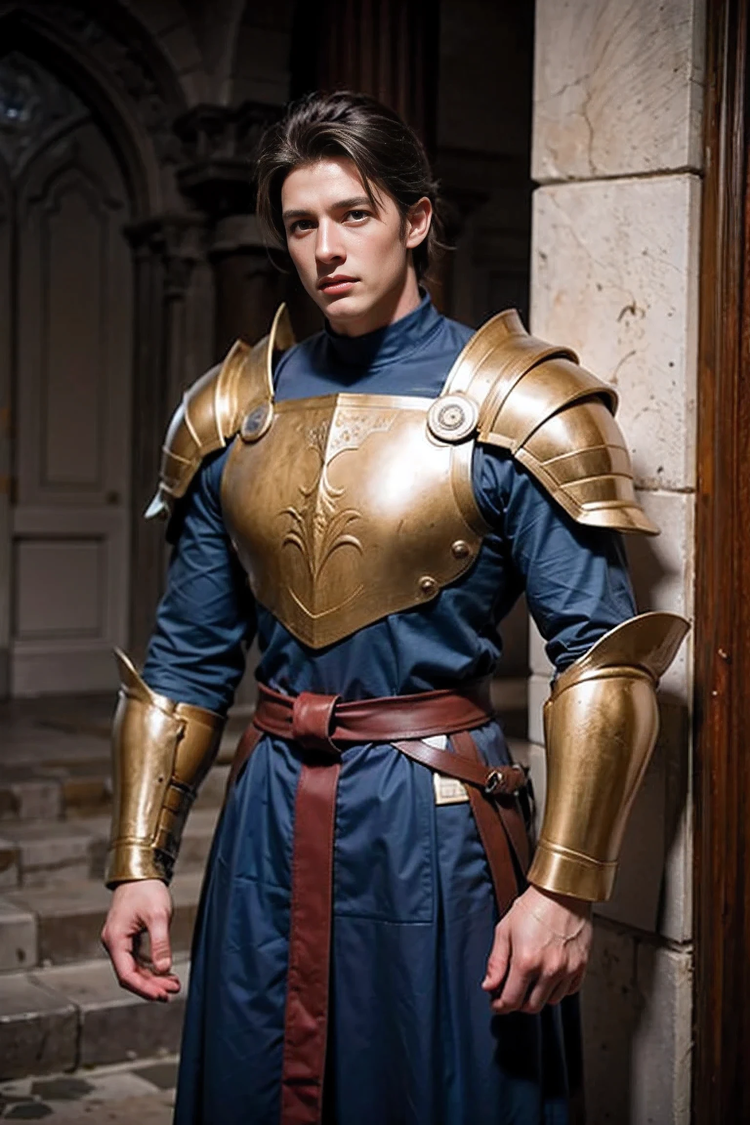 Realistic photography, handsome man , Paladin