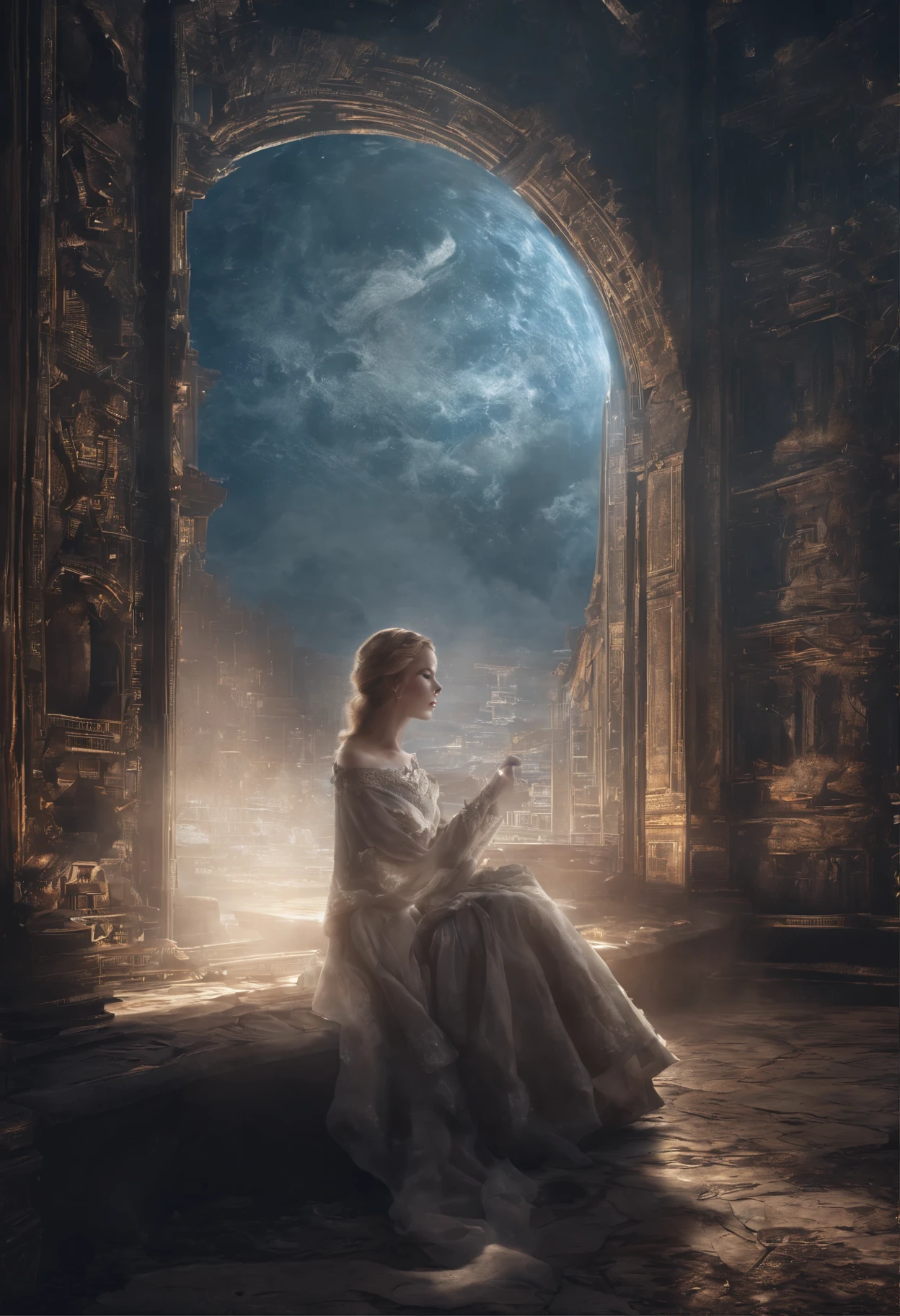 (best quality,4k,8k,highres,masterpiece:1.2),ultra-detailed,(realistic,photorealistic,photo-realistic:1.37),time travel device-equipped,time-leaping,beautiful girl,stunning portrayal of time and space,retro-futuristic outfit,mysterious atmosphere,glowing device,ethereal background,subtle glow,enigmatic beauty,sparkling eyes,breathtaking moments,graceful movements,mesmerizing gaze,blurred surroundings,time bending,shimmering colors,vibrant hues,epic adventure,unforgettable journey,endless possibilities,technological marvel,unseen dimensions,unraveling secrets,exhilarating leap,frozen moments,unfathomable future,dynamic composition,untold stories,unveiling mysteries,time capsules,unlocking the past,transcending boundaries,boundless imagination,revelation of truth,unleashing power,unpredictable twists,time continuum.