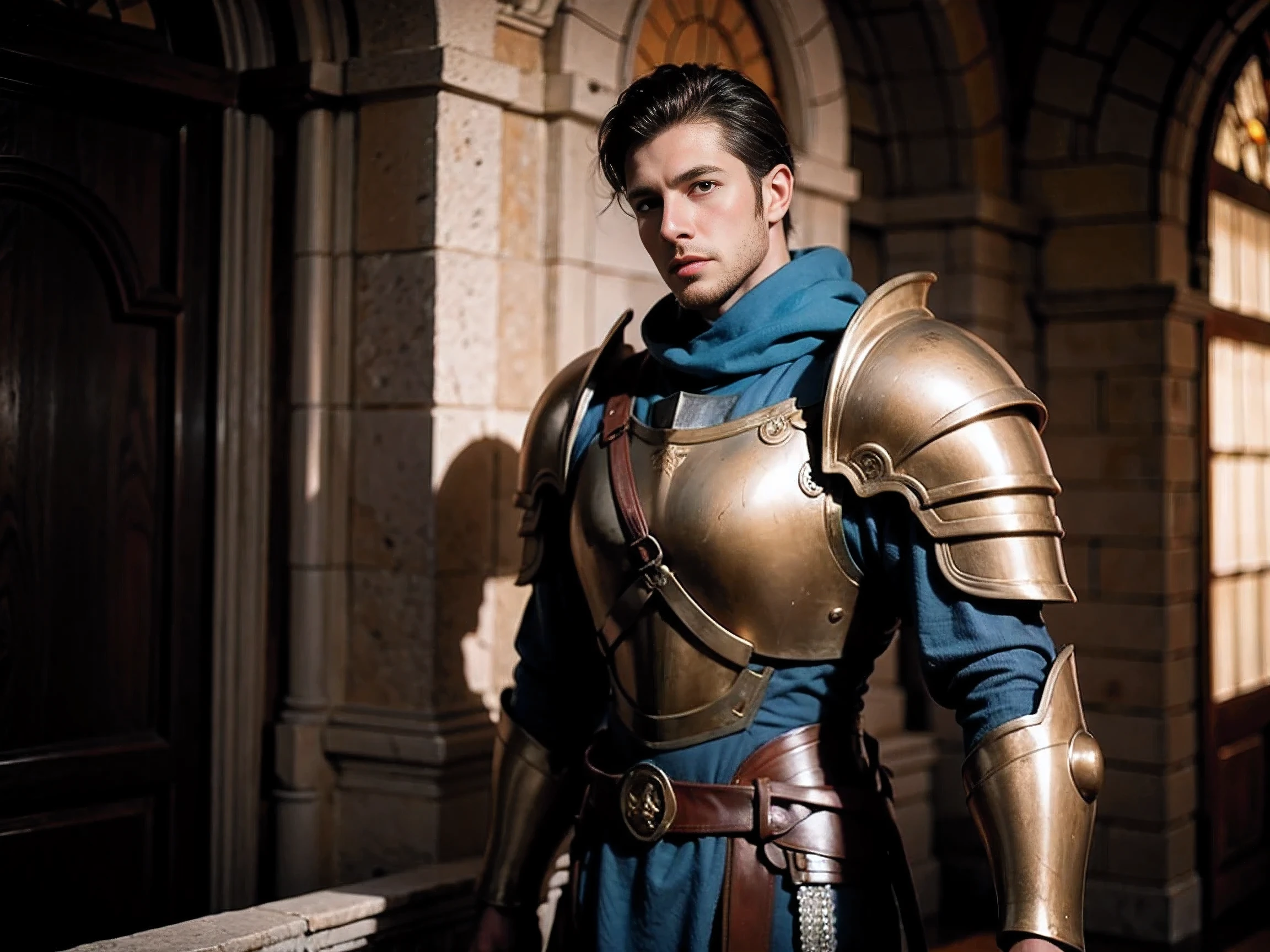 Realistic photography, handsome man , Paladin