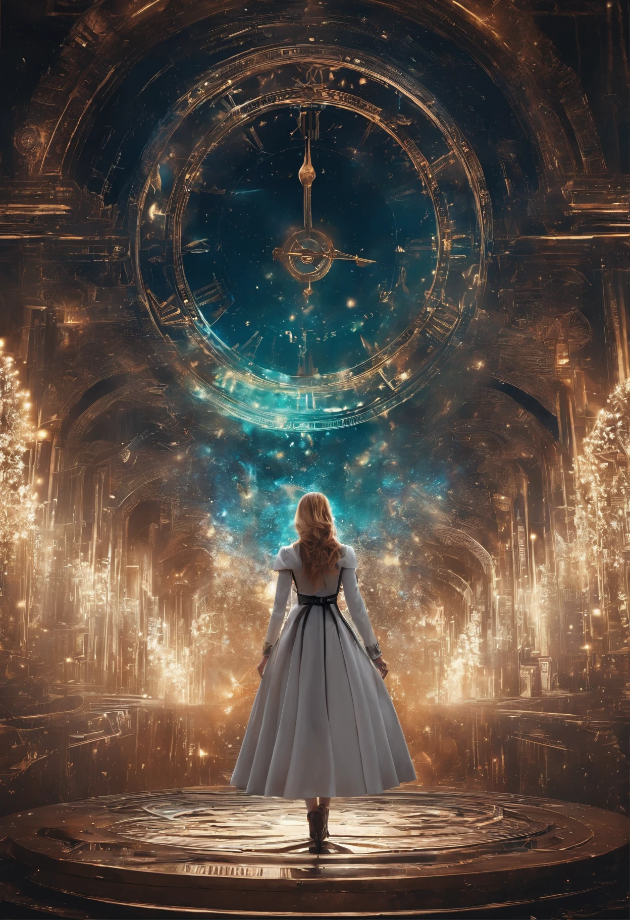 (best quality,4k,8k,highres,masterpiece:1.2),ultra-detailed,(realistic,photorealistic,photo-realistic:1.37),time travel device-equipped,time-leaping,beautiful girl,stunning portrayal of time and space,retro-futuristic outfit,mysterious atmosphere,glowing device,ethereal background,subtle glow,enigmatic beauty,sparkling eyes,breathtaking moments,graceful movements,mesmerizing gaze,blurred surroundings,time bending,shimmering colors,vibrant hues,epic adventure,unforgettable journey,endless possibilities,technological marvel,unseen dimensions,unraveling secrets,exhilarating leap,frozen moments,unfathomable future,dynamic composition,untold stories,unveiling mysteries,time capsules,unlocking the past,transcending boundaries,boundless imagination,revelation of truth,unleashing power,unpredictable twists,time continuum.