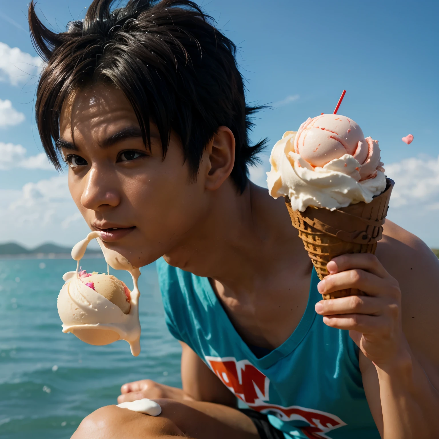 Goku with ice cream 