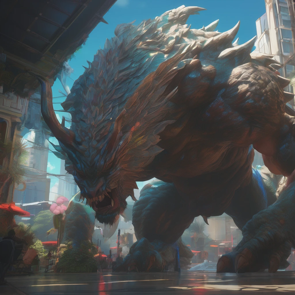Giant creature, aesthetic, extremely detailed, Giant Creature, Angelic, Mage, D&D, Creature, Monster Hunter Illustrations art book, giant, trending on artstation, artgerm, 4k ultra hd, sharp focus, digital art by Ilya Kuvshinov and Ross Tran,