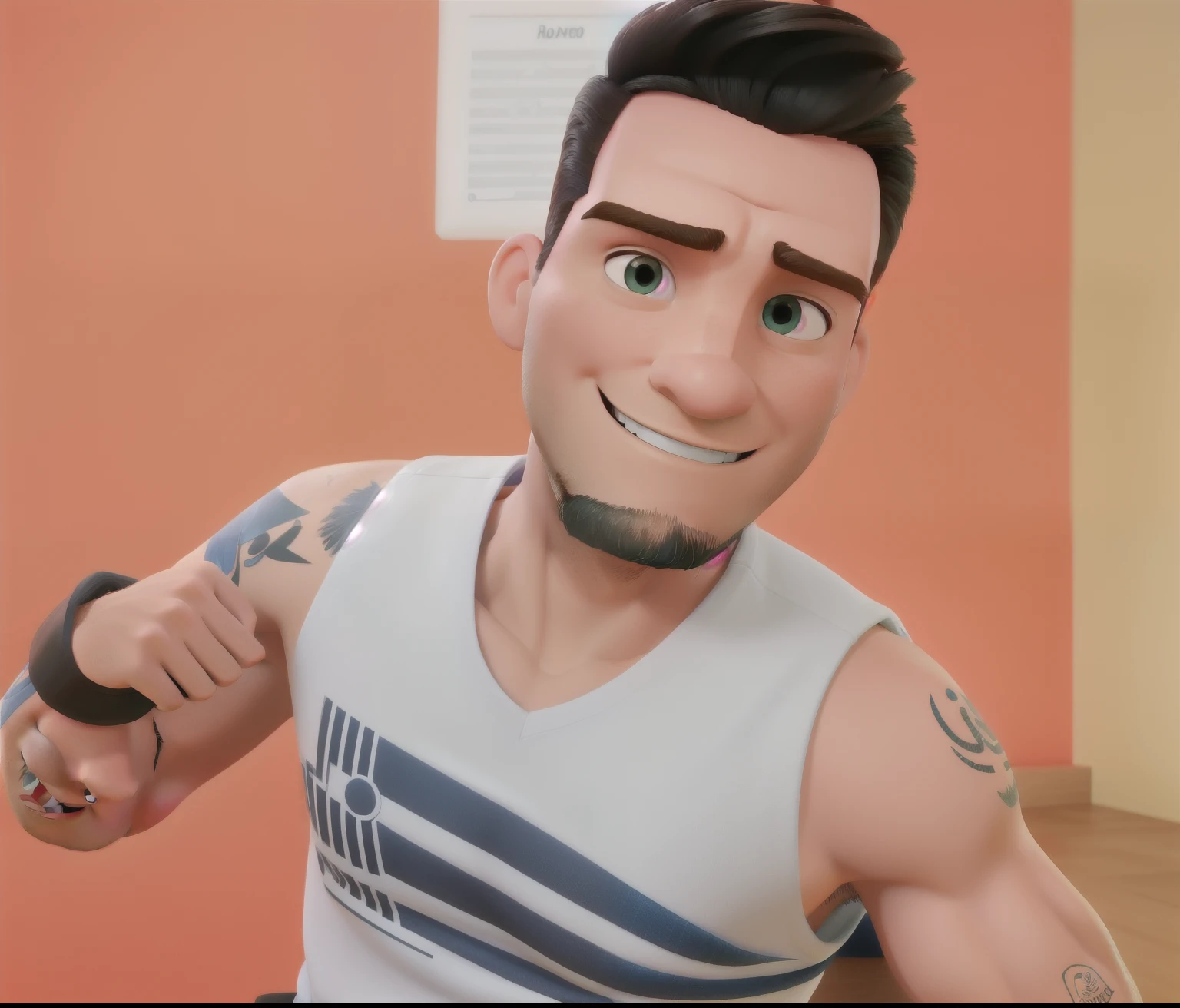 homem moreno cabelos pretos estilo disney pixar, alta qualidade, melhor qualidade