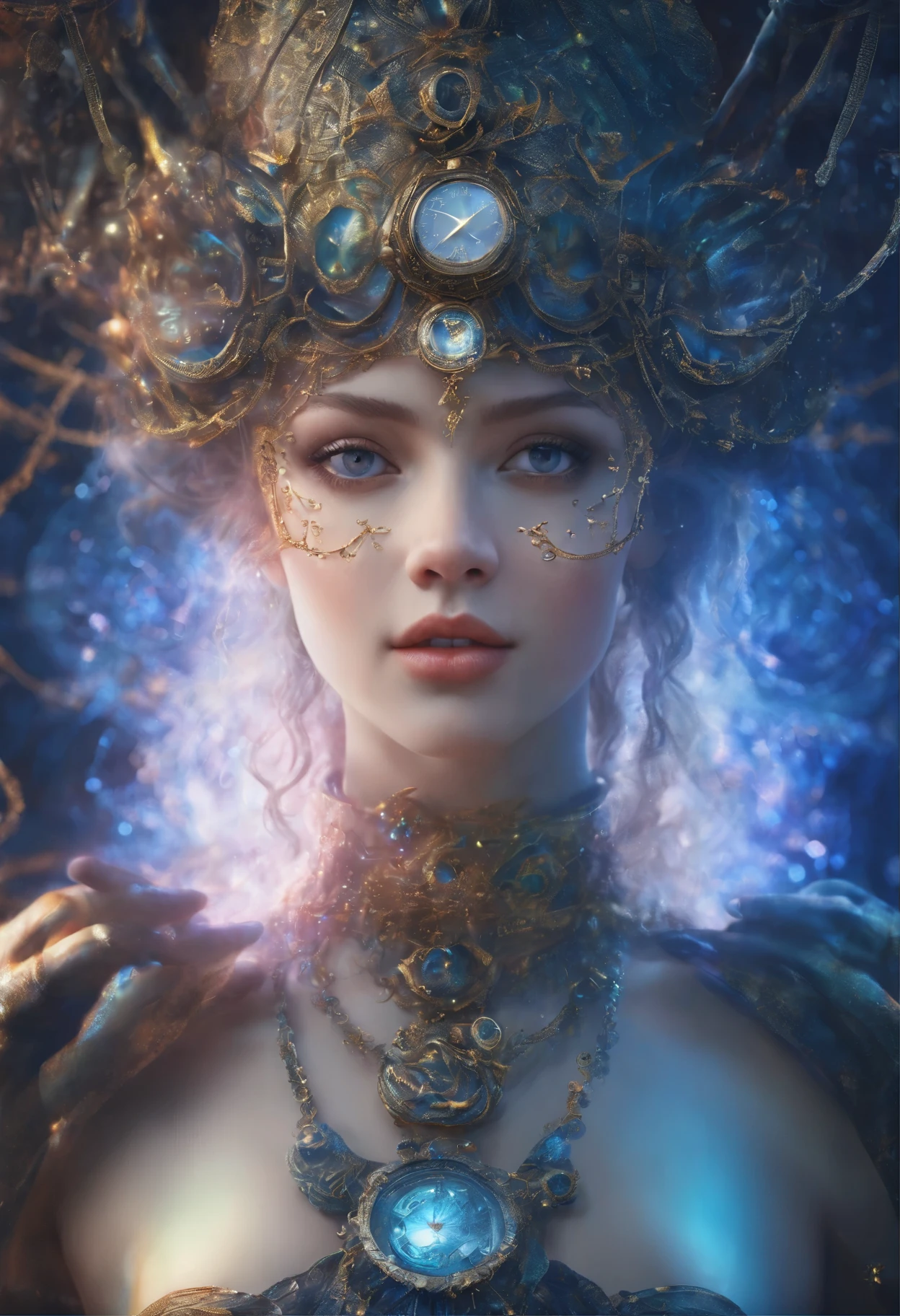 (best quality,4k,8k,highres,masterpiece:1.2),ultra-detailed,(realistic,photorealistic,photo-realistic:1.37),time travel device-equipped,time-leaping,beautiful girl,stunning portrayal of time and space,retro-futuristic outfit,mysterious atmosphere,glowing device,ethereal background,subtle glow,enigmatic beauty,sparkling eyes,breathtaking moments,graceful movements,mesmerizing gaze,blurred surroundings,time bending,shimmering colors,vibrant hues,epic adventure,unforgettable journey,endless possibilities,technological marvel,unseen dimensions,unraveling secrets,exhilarating leap,frozen moments,unfathomable future,dynamic composition,untold stories,unveiling mysteries,time capsules,unlocking the past,transcending boundaries,boundless imagination,revelation of truth,unleashing power,unpredictable twists,time continuum.