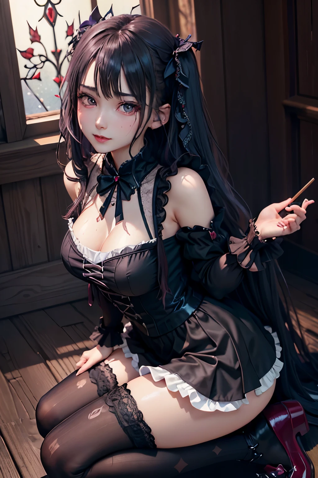 ハードdark gothicメイク、Insanity、deep night sky、horror、black dark eyeshadow、cry、grieve、good skin shine、dark gothicメイク、dark smile、Restless Palace、fragrant beauty、22 years old、lure、expression of intense sexual pleasure、A look of shame、dark gothic、lewd expression、muste piece、best quality、Refers to 5 books、Expression of sexual pleasure in suffering、drunk face、purple maid outfit、mysterious、Noble、A face that is holding back the toilet、Super sexy、loving smile、twin tail hair、jet black ruffle skirt、right blue eye, left eye is red、Gothic bed covered with roses、Super bewitching pose、stick out your butt、platform heel shoes、dark makeup、black lipstick、Stained glass、black metal world、open your legs sloppily、make the world beautiful、sit on a bed of roses、gothic ta clothes、comb your hair、A little slender、silver hair、long hair straight hair、cute gothic loliress、beautiful face、face of elegance、bewitching face、knee high socks、Stained glassが背景、My chest is shiny from a lot of sweat、the room is dark、goth long dress、bell sleeve、wizard sleeve、decadent look、sexually excited look、part hair、Ritual、gothic ritual、Glossy thighs wet with water、Thighs wet and shiny with oil、Background of a room filled with roses、sad expression、Rozen Maiden、embroidery is pink、Clothes are embroidered pink、thigh high socks、kneel down、put your knees on the floor、knee high socks、It shines due to the considerable amount of sweat on my thighs.、kneel down、body is wet and shiny、Lots of glitter on the thighs、i am sweating a lot、A lot of sweat and stickiness on the thighs、Sweat glistening on your thighy whole body is shiny with sweat、pretty sweaty、My thighs are sweaty、my thighs are so wet、My thighs are shiny from a lot of sweat、A lot of sweat shines all over the body、kneel up、Right arm to crotch、、open your legs wide、slender body、Gentle expression、is masturbating、deep black eyeshadow、lewd act、deep black eyeliner、There's no sweat on my face、The face is not dirty、excited look、troubled face、