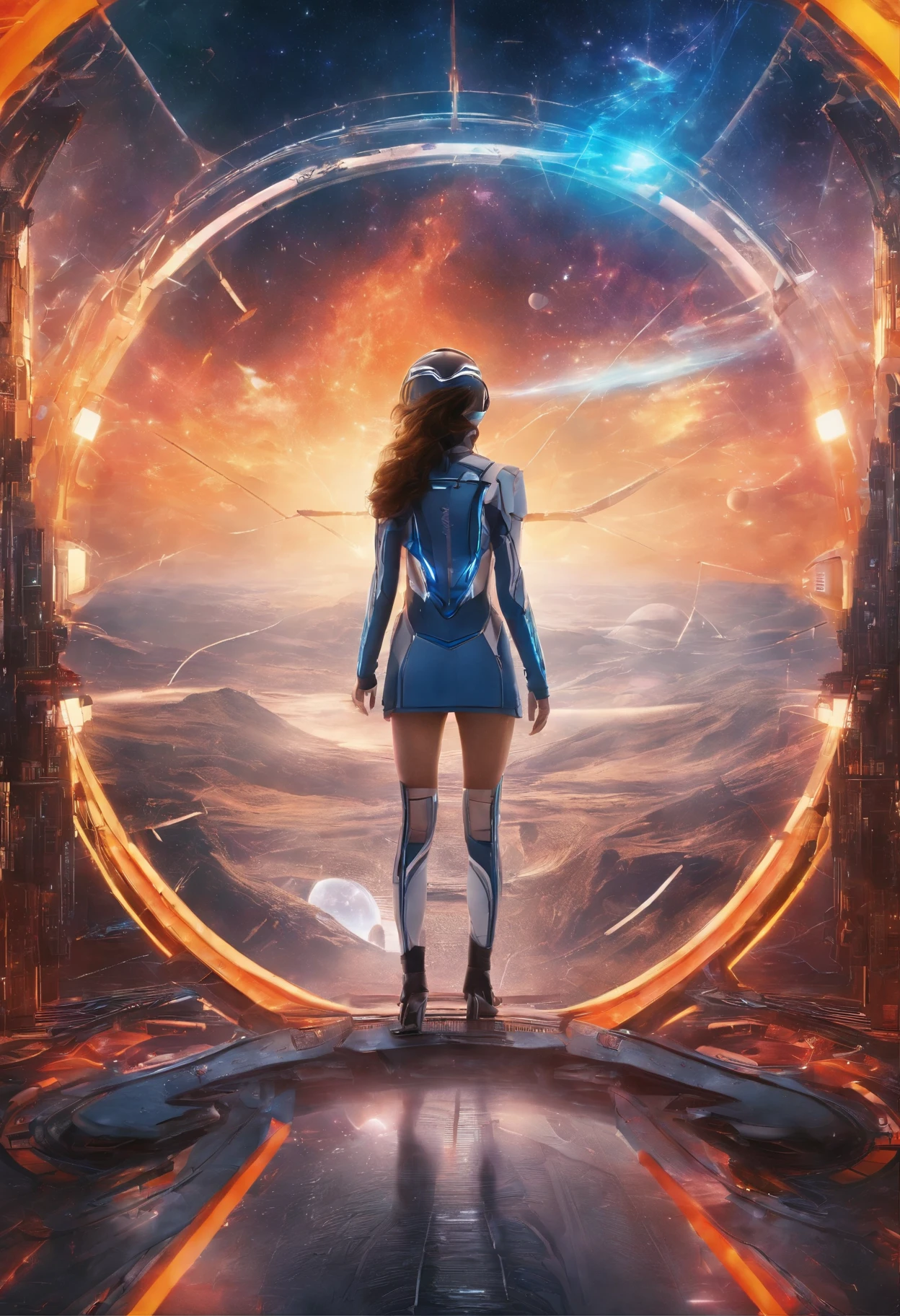 (best quality,4k,8k,highres,masterpiece:1.2),ultra-detailed,(realistic,photorealistic,photo-realistic:1.37),time travel device-equipped,time-leaping,beautiful girl,stunning portrayal of time and space,retro-futuristic outfit,mysterious atmosphere,glowing device,ethereal background,subtle glow,enigmatic beauty,sparkling eyes,breathtaking moments,graceful movements,mesmerizing gaze,blurred surroundings,time bending,shimmering colors,vibrant hues,epic adventure,unforgettable journey,endless possibilities,technological marvel,unseen dimensions,unraveling secrets,exhilarating leap,frozen moments,unfathomable future,dynamic composition,untold stories,unveiling mysteries,time capsules,unlocking the past,transcending boundaries,boundless imagination,revelation of truth,unleashing power,unpredictable twists,time continuum.