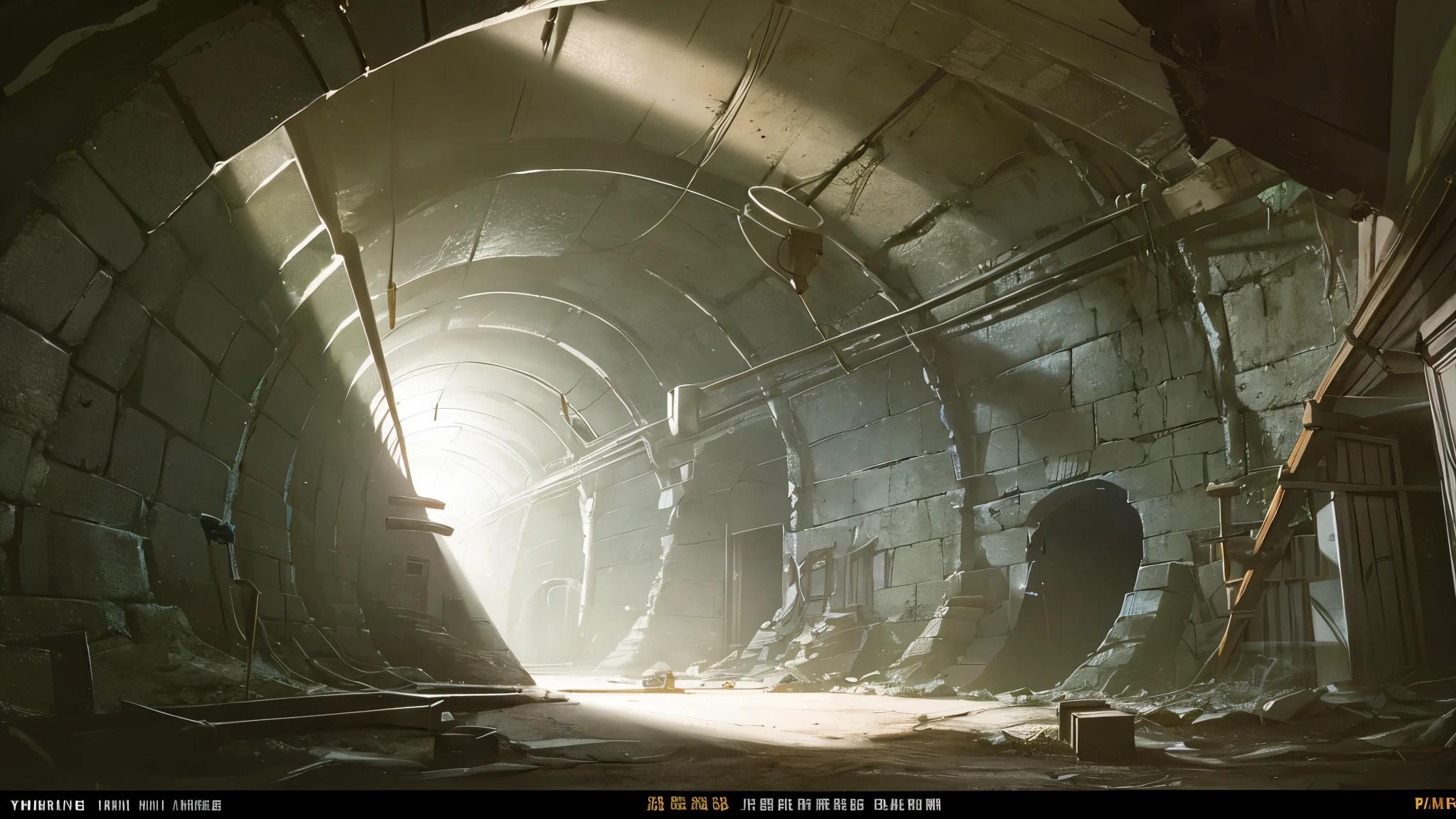 Inside of old mine, many tunnel, dark corridor. abbandoned mine tunnel. dark place