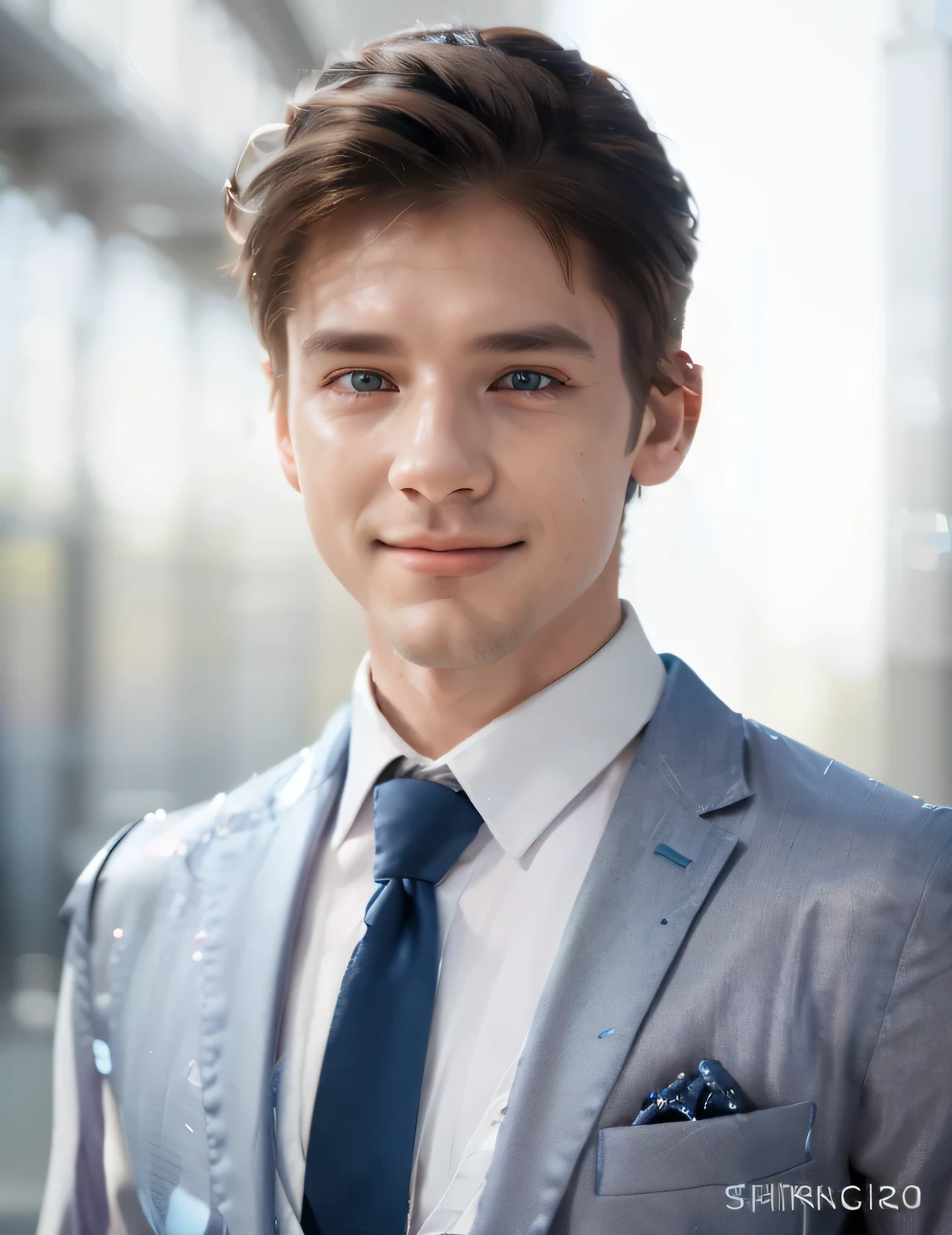 RAW photo, modelshoot style, (extremely detailed CG unity 8k wallpaper), portrait of ((( scottish man:1.1))), ((male scottish hair color)),(((male scottish hairstyle))), (((hightlighted blue and white:1.1))), ((puffy eyes)),(((wearing blue and white tacitical vest:1.1))), (((futuristic tacitical gear))), ((man posture)), ((smile)), ((cyperpunk)),staring at us with a mysterious gaze, realistic, masterpiece, highest quality, ((scifi)), lens flare, ((light sparkles)), unreal engine, digital painting, Style-TronLegacy-8v-B, trending on ArtStation, trending on CGSociety, Intricate, High Detail, dramatic, realism, beautiful and detailed lighting, shadows, (high detailed skin:1.2), 8k uhd, dslr, soft lighting, high quality, film grain, Fujifilm XT3