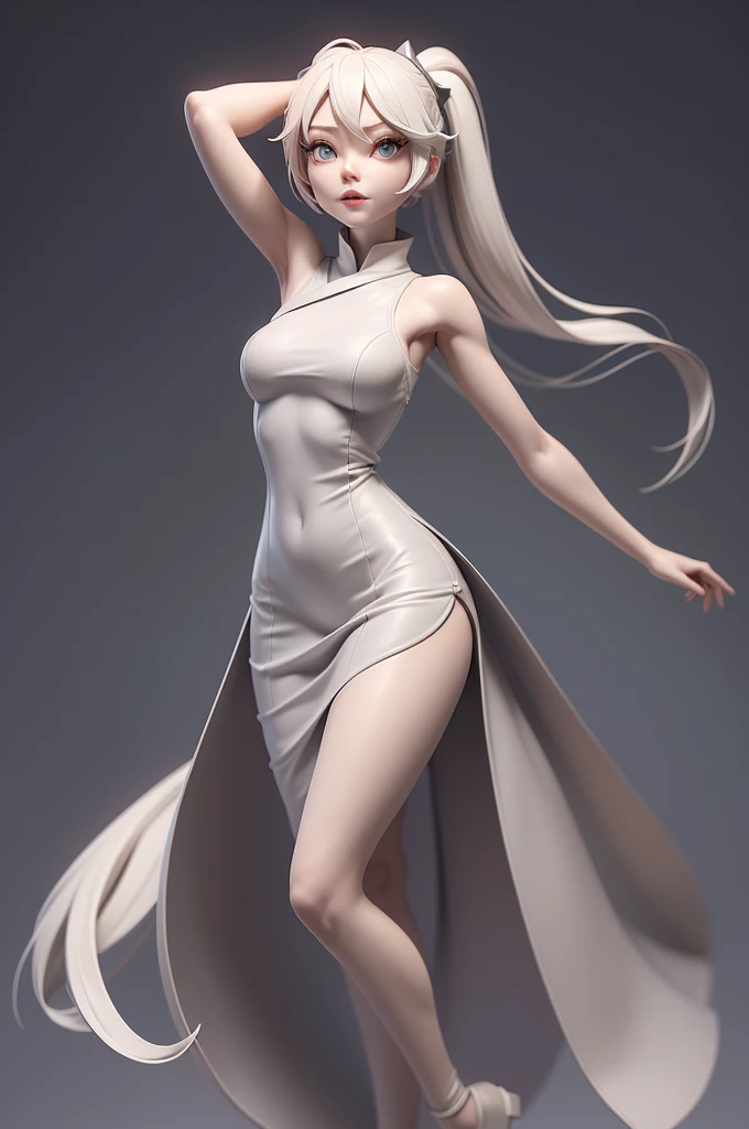 (masutepiece:1.2),(best quality,16k,highres),grey clay style,monochromatic,3DMM,gray background,solitary female figure,ZBXR pose,miku hatsune,miku,hatsune,solo,beautiful detailed eyes,long eyelashes,soft facial features,rosy lips,medium breasts,sleek hairstyle,white attire,flowing dress,dynamic pose,arms raised,white eye shadow,grey monotone palette,subtle gradients,simple background,soft lighting.

Notice：The above is the prompt generation process and results，The entered information only contains the content required to generate this prompt.，The specific format is subject to the generated results.。