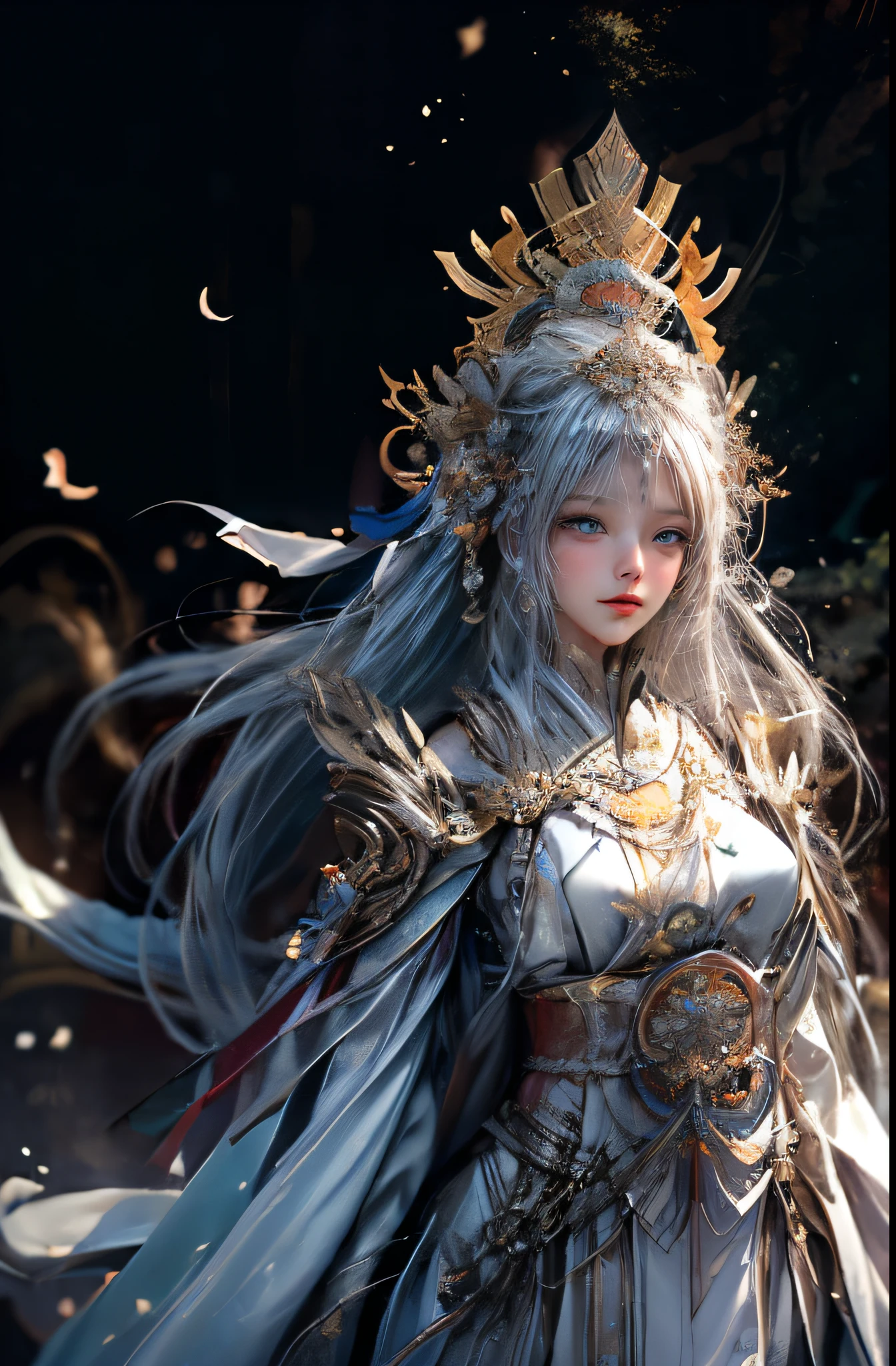 (Great sense of reality:1.4, on the table:1..3, 8k), top quality, ​Masterpiece, ultra high resolution, Perfect dynamic composition, Professional camera work, Plant growth light efficiency, mystery肖像, movie lighting, Highly detailed skin and facial textures:1.3, super detailed, exquisite eyes, (Ride the white dragon, Carrying a long noble staff), (mystery:1.3, fantasy:1.2, Tradition:1.2, legend:1.2, majestic:1.2), 1 girl in, 25 years old, Cute and sexy slender goddess, White skin, (smile slightly:0.9, completely fascinates you:1.0), (Japanese miko costume:1.3), (plump breasts:0.9), (after photo, calm pose), (beautiful blue eyes, I feel my eyes are beautiful:0.85), sexy face:0.4, (beautiful taste:0.85), ((Such a cute beauty:0.9)), fantastic background