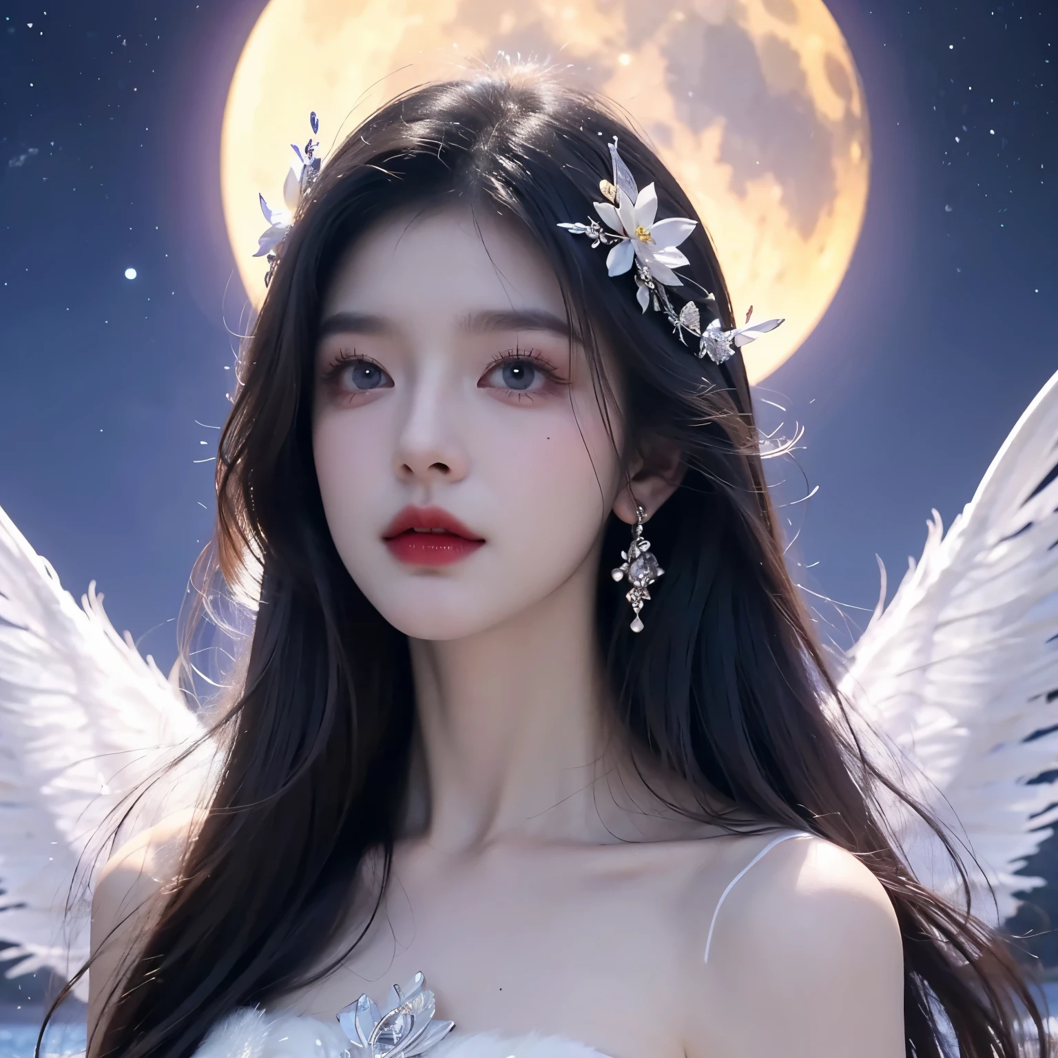 ((perfect face)),(masterpiece),(detailed)arafed woman in a purple dress standing on a hill near a lake, fantasy photoshoot, beautiful celestial mage, fantasy photography, fantasy gorgeous lighting, ethereal beauty, celestial goddess, goddess of galaxies, by Leng Mei, ethereal fantasy, purple eyes and white dress, fantasy beautiful, lunar goddess, astral fairy, moon goddess, a stunning young ethereal figure, sky witch