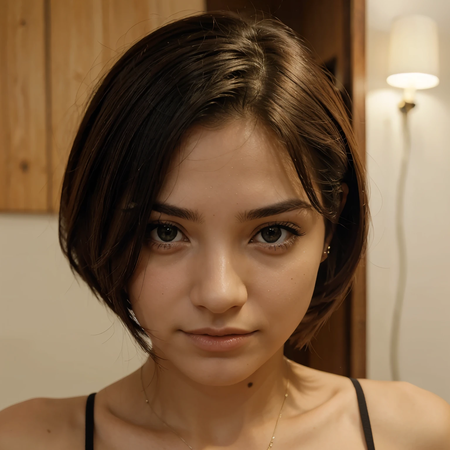 Garota com cabelo andolado e de olhos claros