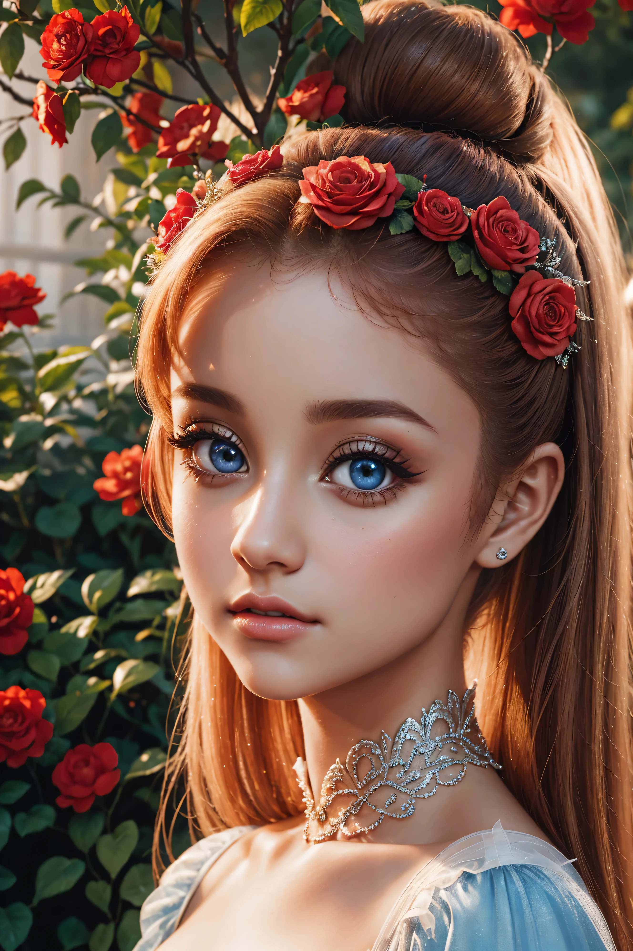 Ariana Grande, wearing bunny red costume transparent. professionally retouched, soft lighting, realistic, smooth face, perfect eyes, sharp focus on eyes, 8 k, high definition, insanely detailed, intricate, elegant. against the background of the garden.
