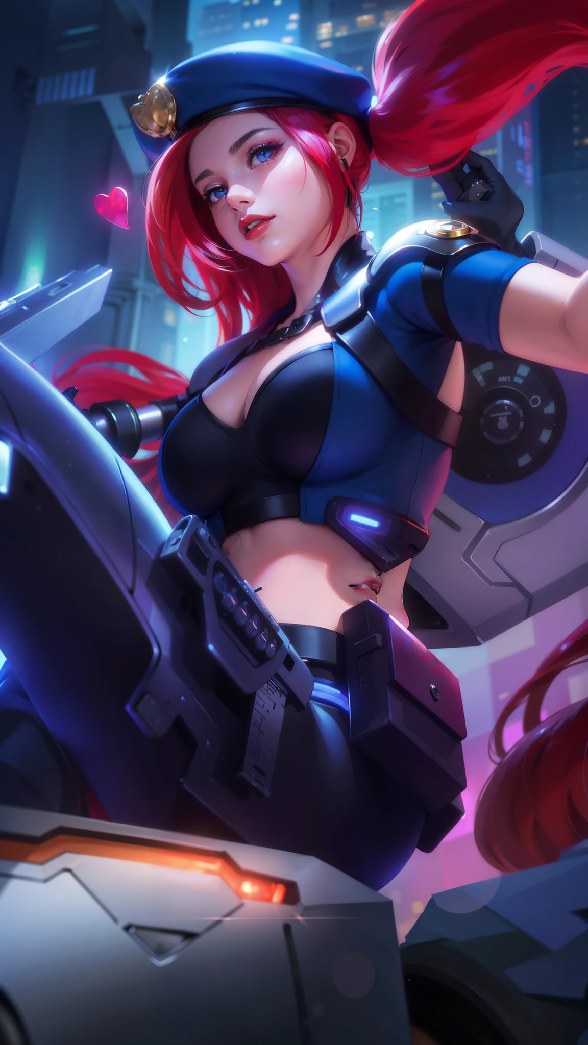 8k, ultra hd, ultra detailed texture, hyper realistic, masterpiece, detailed texture, detailed face, detailed skin, detailed lighting, (photorealistic:1.5), best quality, beautiful lighting, cinematic lighting, professional lighting, ultra highres, realistic, detailed hair, real hair, high quality, (realskin:1.5), extremely detailed, finely detail, ultra-detailed, 1girl, smile, cute face, red hair, red lips glossy, blue eyes.