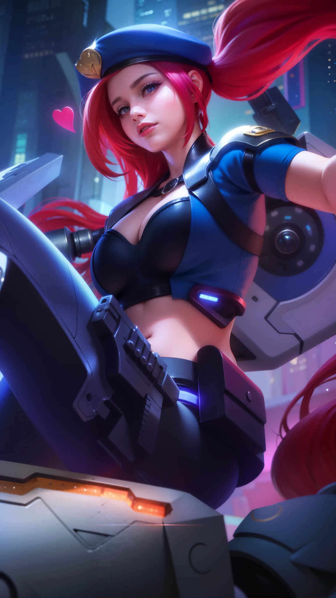 8k, ultra hd, ultra detailed texture, hyper realistic, masterpiece, detailed texture, detailed face, detailed skin, detailed lighting, (photorealistic:1.5), best quality, beautiful lighting, cinematic lighting, professional lighting, ultra highres, realistic, detailed hair, real hair, high quality, (realskin:1.5), extremely detailed, finely detail, ultra-detailed, 1girl, smile, cute face, red hair, red lips glossy, blue eyes.