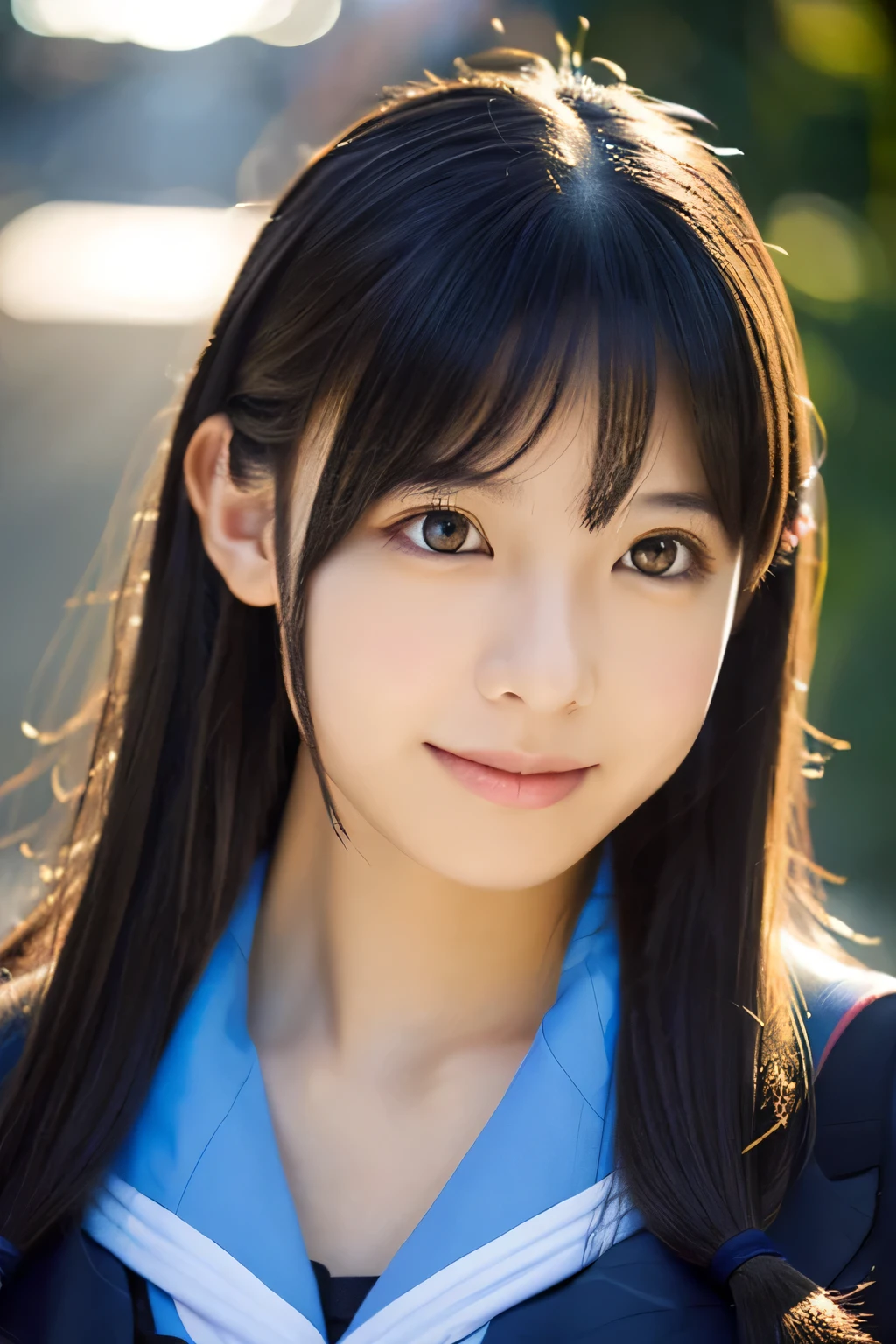 (:1.2), straight hair, black hair, 1 girl, beautiful, cute, professional lighting, highest quality, well-groomed face, beautiful,(School:1.5),beautiful woman, (School制服:1.5), beautiful,