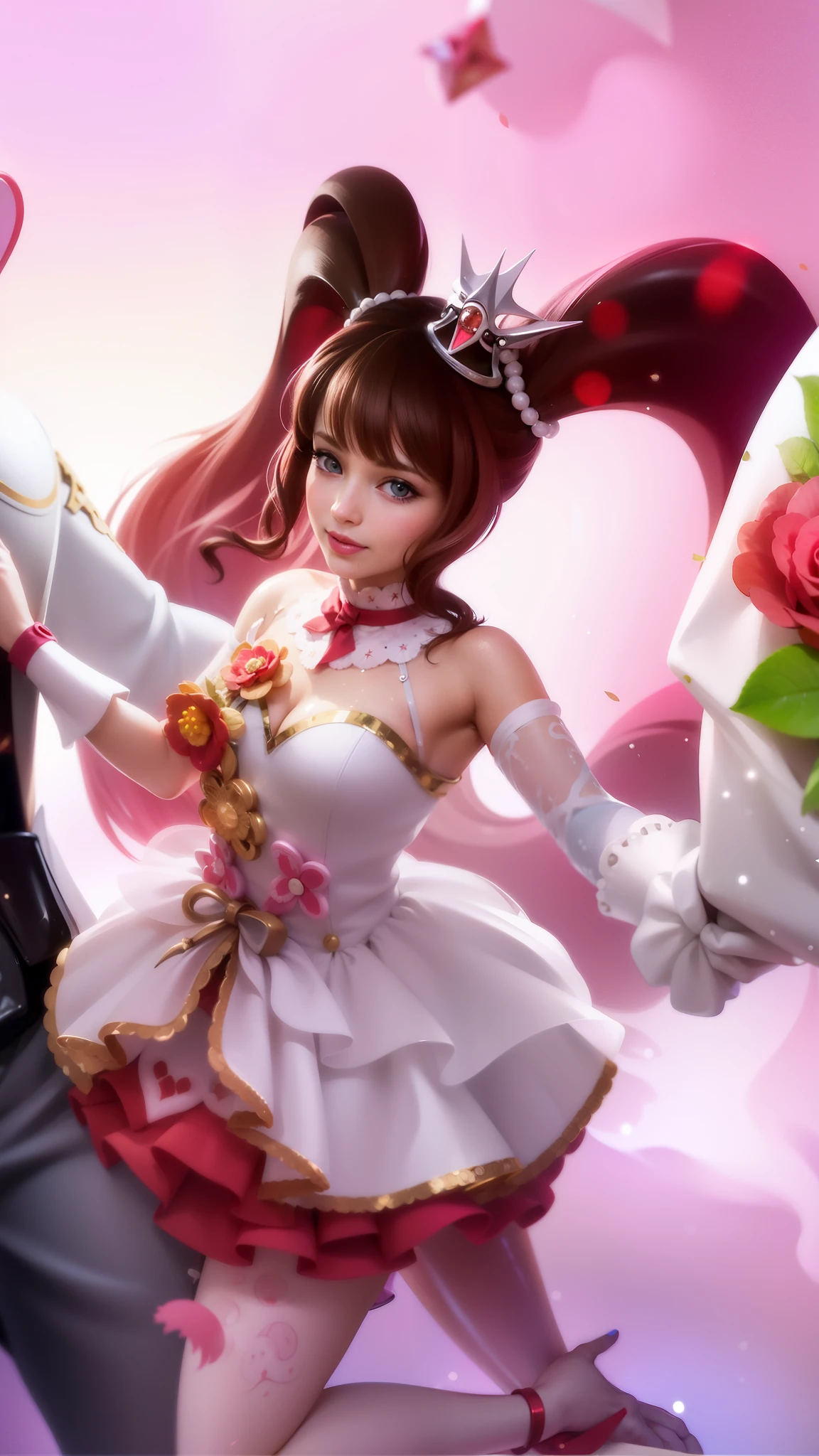 8k, ultra hd, ultra detailed texture, hyper realistic, masterpiece, detailed texture, detailed face, detailed skin, detailed lighting, (photorealistic:1.5), best quality, beautiful lighting, cinematic lighting, professional lighting, ultra highres, realistic, detailed hair, real hair, high quality, (realskin:1.5), extremely detailed, finely detail, ultra-detailed, 1girl, smile, cute face, pink hair, red lips glossy, blue eyes.