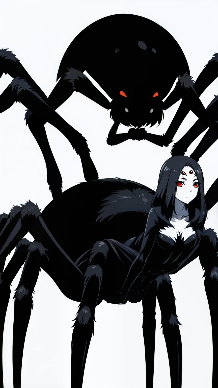 1girl,black arachne,white background