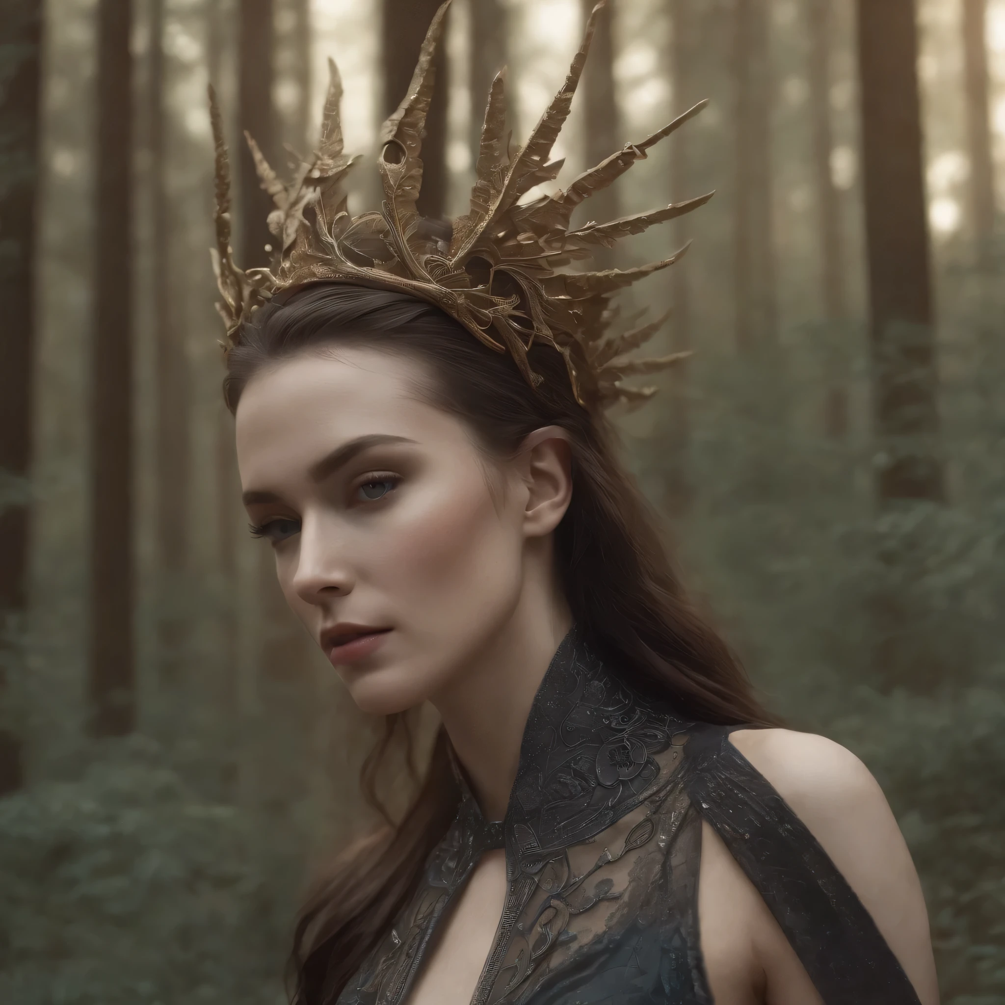 A mysterious girl, sexiest clothes, multicolor chaos energy, standing in a dark forest of barren trees, glowing with a powerful energy. Realistic, stunning realistic photograph, 3d render, octane render, intricately detailed, cinematic, trending on artstation, Isometric, Centered hipereallistic cover photo, awesome full color, dark, gritty, mucha, klimt, erte 12k, high definition, cinematic, neoprene, behance contest winner, portrait featured on unsplash, stylized digital art, smooth, ultra high definition, 8k, unreal engine 5, ultra sharp focus, intricate artwork masterpiece, ominous, epic, TanvirTamim, trending on artstation, by artgerm, h. r. giger and beksinski, highly detailed, vibrant