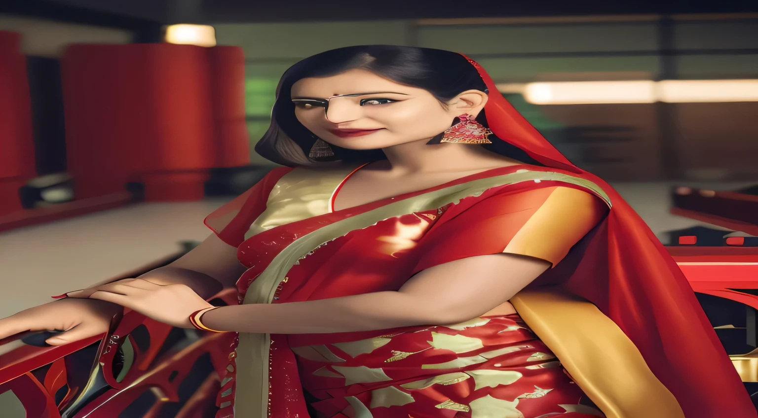 wear a red saree