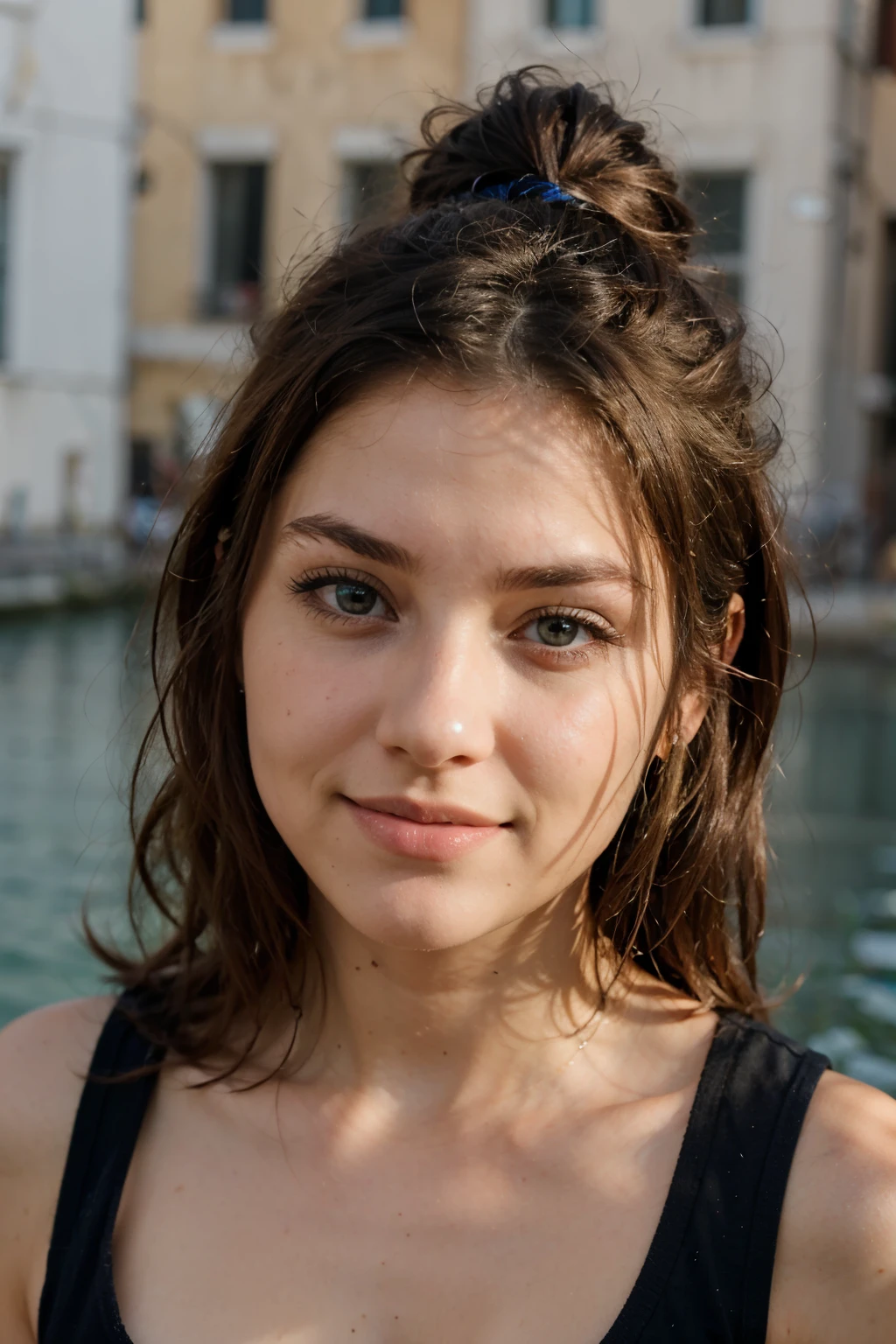 faceSMILE GIRL WITH BLUE EYES AND yellow hair müslim rusian girl venice
