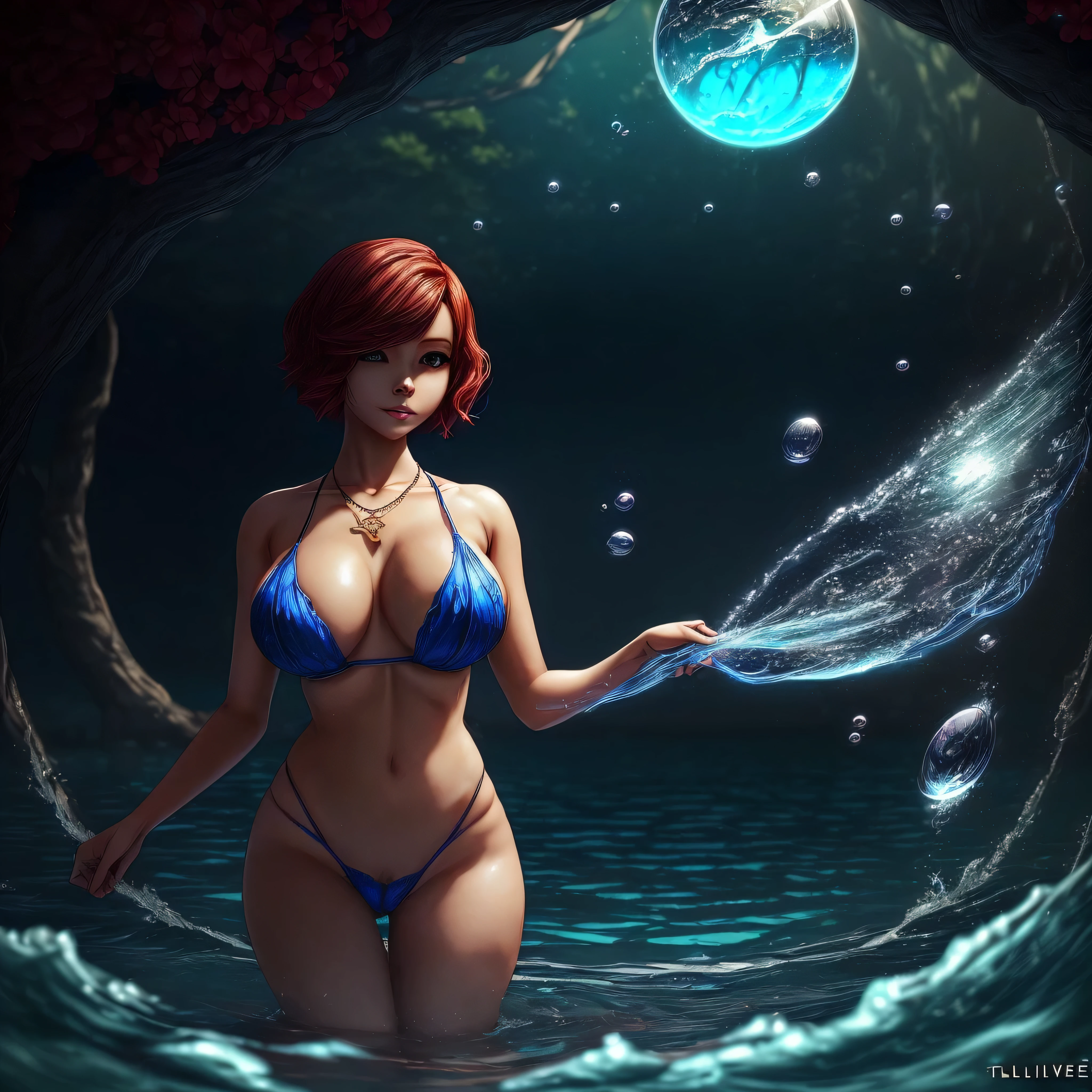 Bioshock sunken city, Elizabeth girl, flowing water, girl in a bubble, floating girl, ((UnrealEngine5 epic tmasterpiece, ultra best quality, detailed, ultra sharp focus, ultra high-resolution, ultra high-definition, UHD, HDR, vibrant DSLR vivid colorful)), colorful lighting, Elizabeth skin epic brights eyes breasts silks macro ❤tattoo❤ eagle jewel Earth heart hearth cadena necklace gold turquoise lazuli breasts grenat pubic indigo hairy silks garnet sundrop agate, looking at viewer, reflection, transparent, Eiffel, mill, varies multi etc. --v6 --s1000 --c20 --q5 --chaos100