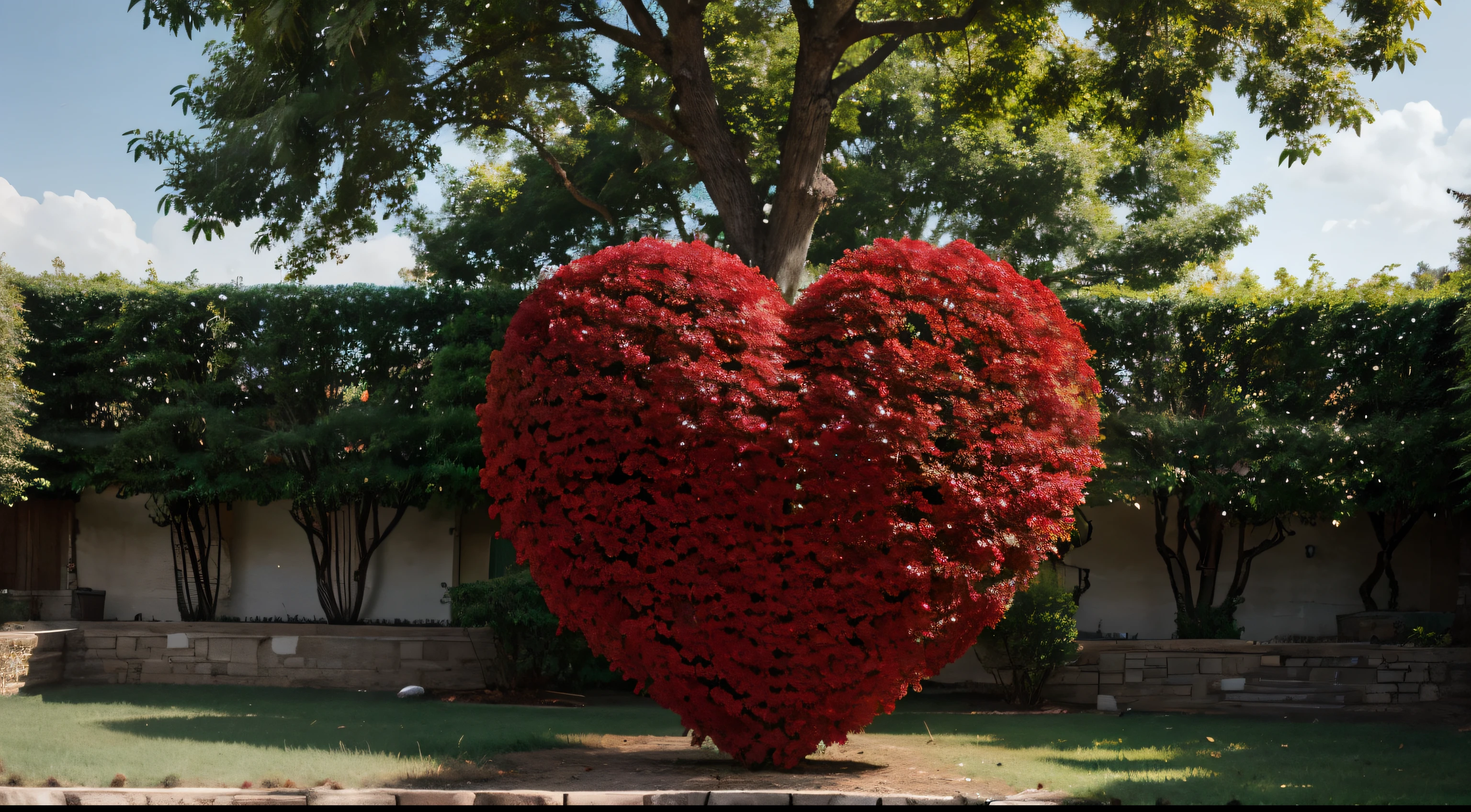 tree on forms of heart red