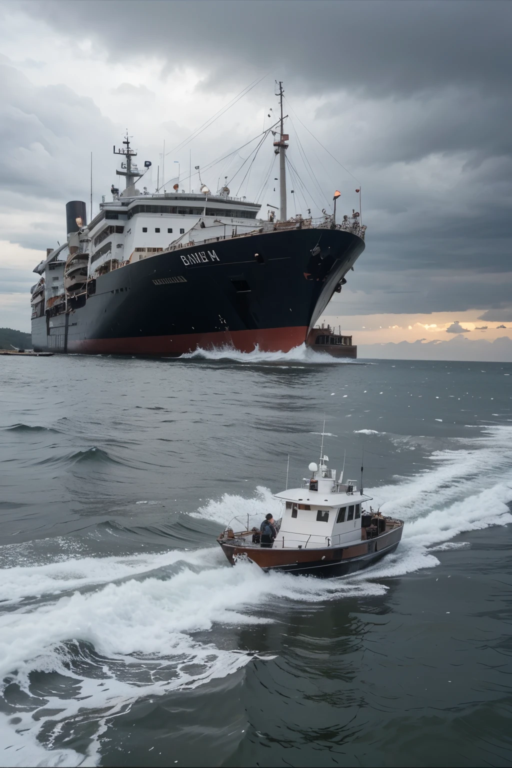 Dibujar un barco en una tormenta fuerte