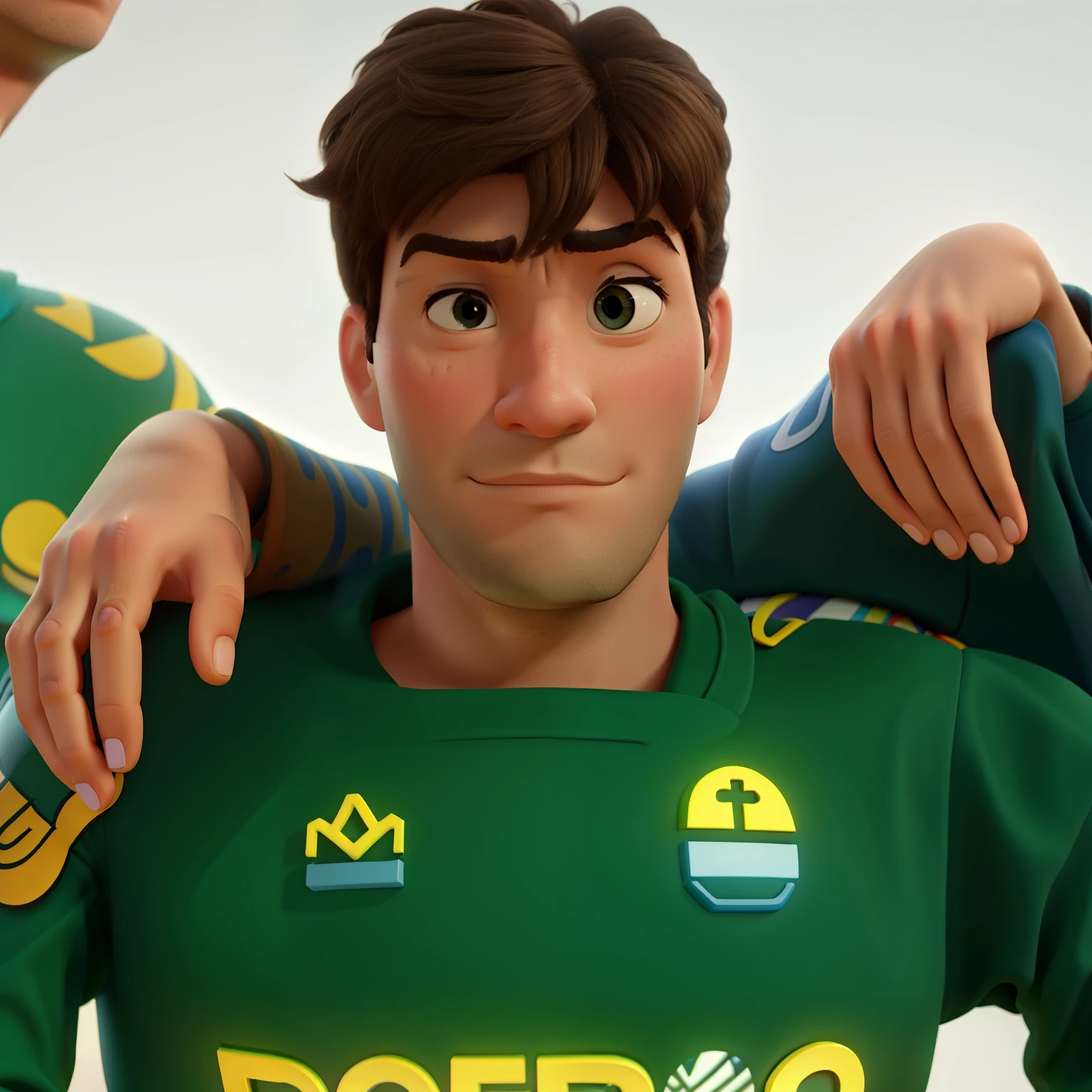 Estilo Pixar, serious face.