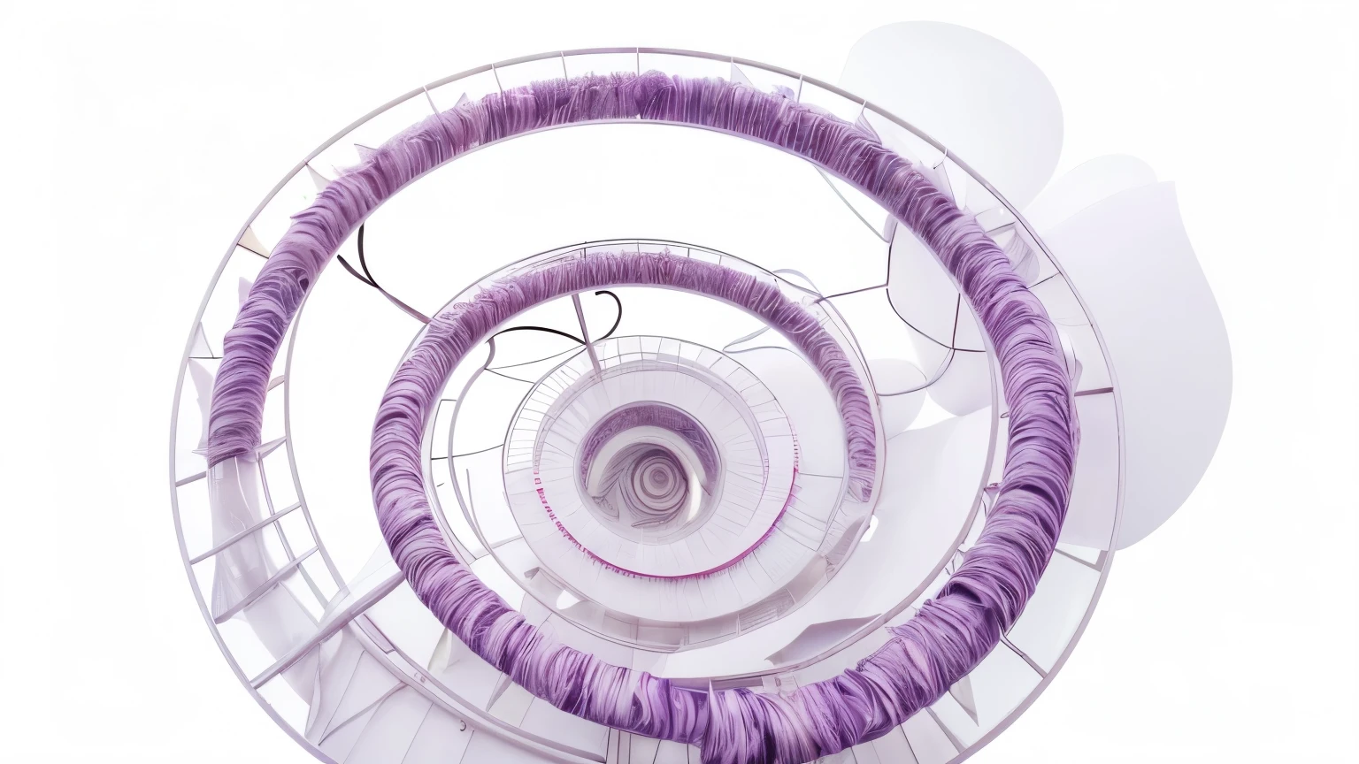 ((Masterpiece)), (Anime:1.3), ((best quality)), (abstract art:1.5), (High Definition), (pale purple), wide shot, ((helix)), (simple white background:1.6), cityscape, (Beautiful), (Slightly grotesque atmosphere),