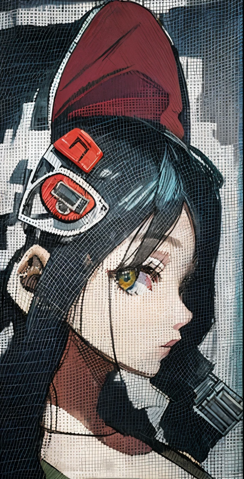 Girl with pigtails wearing a fluffy onesie and earmuffs