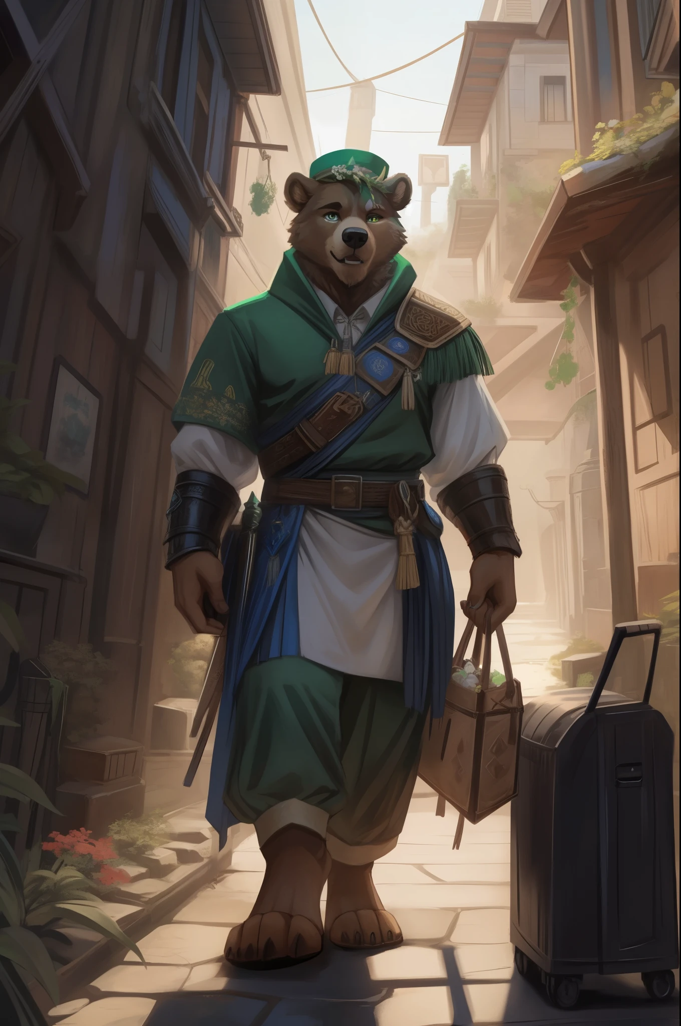 (((Barefoot furry wolf lepricon character))), (((full body))), (((cinematic setting))), (((tritone image with St. Patrick's blue, dark fern green and caramel brown hues))), (((Ireland themed))) Come my love our world's would part The gods will guide us across the dark Come with me and be mine my love Stay and break my heart From the shores through the ancient mist You bear the mark of my elven kiss Clear the way, I will take you home To eternal bliss Sha ta co-ti os cum-na ridh na Sha ta co-ti o nu-ga Tír na nÓg Sha ta co-ti os cum-na-ridh na BREAK, detailed background (modern lab), 8K, (masterpiece:1.5), intricate details, highly detailed, extreme detail, octane render, fine art, best quality, highres, (detailed face:1.5), ((full_body)), UHD, (((perfect hands)))
