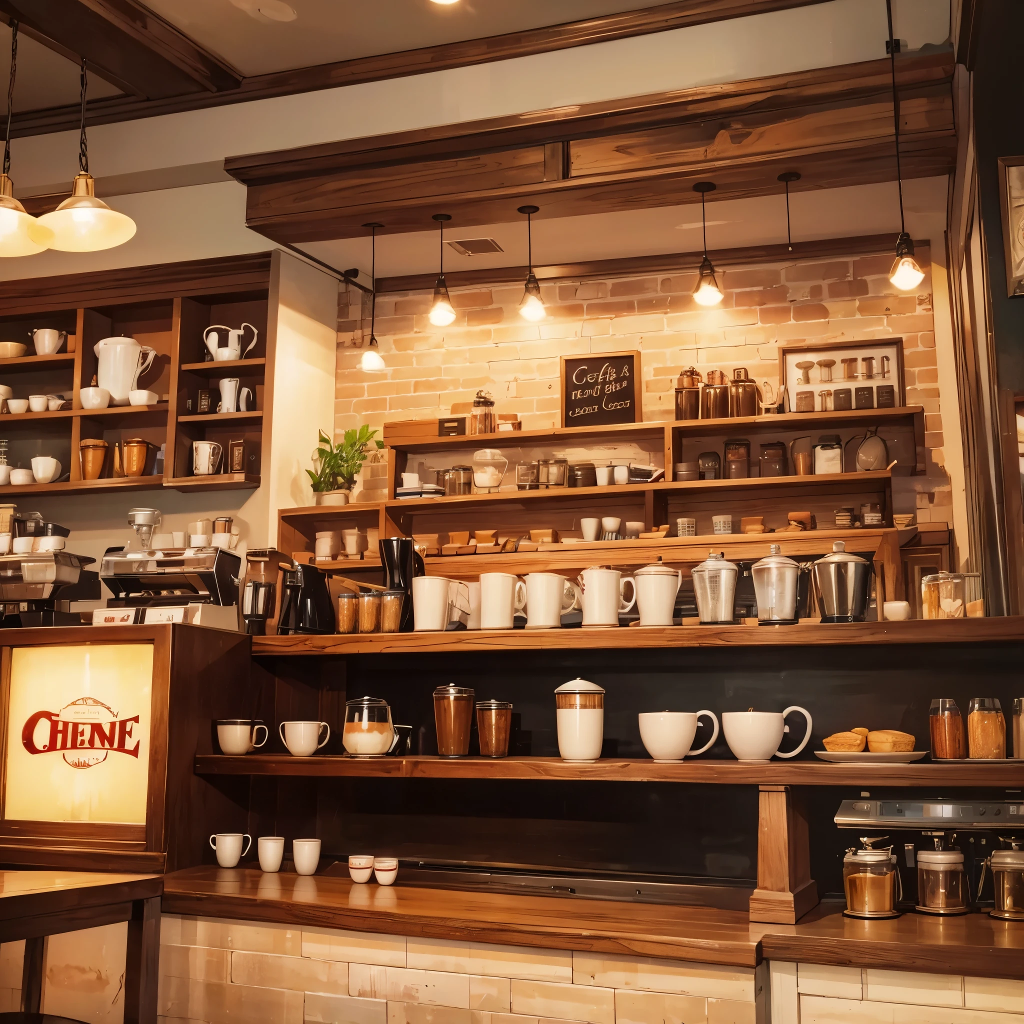 A complete coffee shop from the 1950s in the United States.