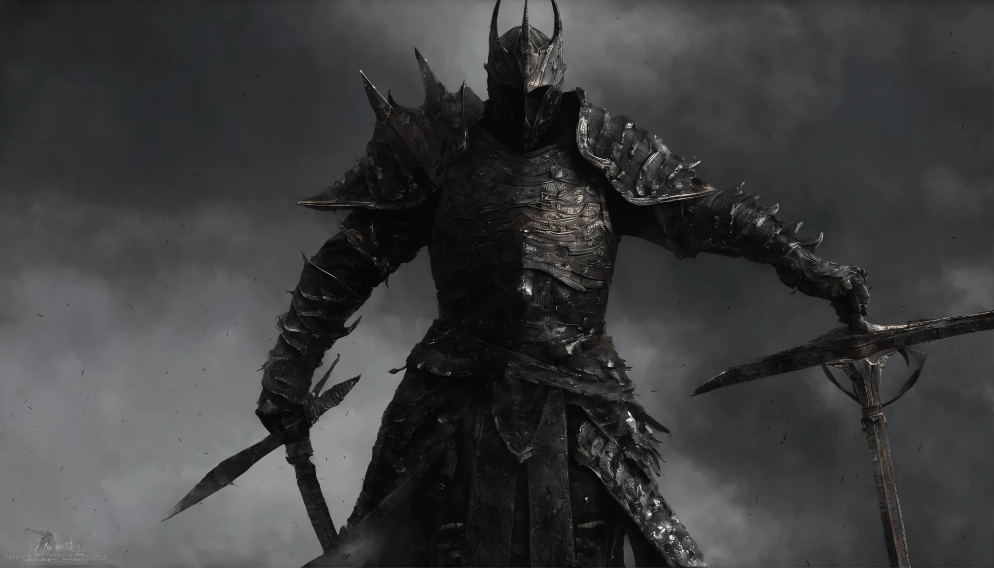 guerrero, Concepto-Arte, fantasy art, Antecedentes del campo de batalla, Renderizado limpio, un, Usa una armadura, Bushido detallado forma humo, Casco de una deidad olvidada, character is standing, 8K realista, renderizado en el juego, Detalle detallado del fondo de la cara, Portada de Art Station, toro, Pseudo-medieval fantasy, Una deidad con armadura koi, Armadura de bronce detallada, Armadura de bronce, Armadura grabada en oro, Armadura de obsidiana dorada, Armadura de oro claro, Hermosa armadura de filigrana, A demonic warrior, Hermosa armadura llena de espinas, intrincada armadura de Assasin, intrincada armadura de metal, Poderoso guerrero, Vestido con una hermosa armadura dorada,Decorado con patrones intrincados, El casco tiene una gran corona y dos cuernos,Ojos rojos brillantes, Everything is in the dark, El fondo ahumado alude a escenas de batalla, Add a sinister aura to your character,submission, Toma de cuerpo completo.