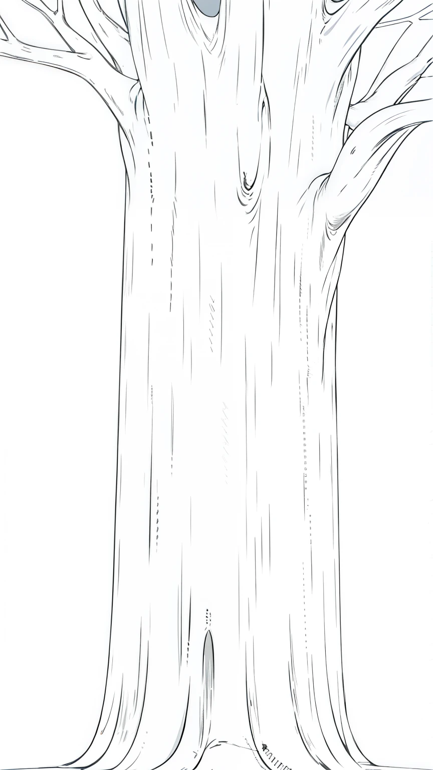 giant tree,,(white background,line drawing)