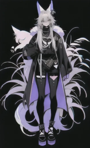 alone, 1 boy,「gray hair,cerulean blue」long hair,  {{nighthawk mask}},  There&#39;Man in costume, {fox tail,} {one wing} farce!!!!, furry farce, hairy character, furry anime, farce, furry feet, hairy shots, there is nothing, very hairy, furry artist, upright, [[[Nue personification]]] Virtual YouTuber, whole body