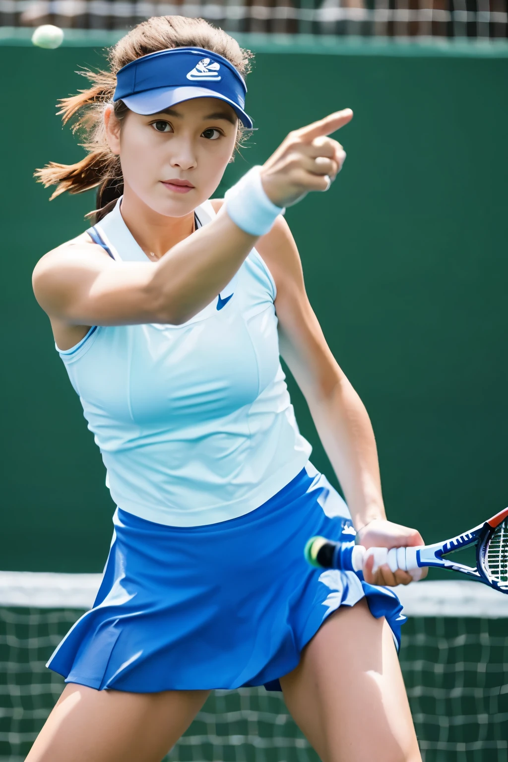 A woman in her 20s playing tennis