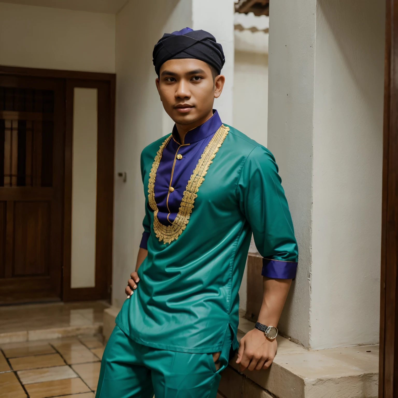 Malay warrior in baju melayu