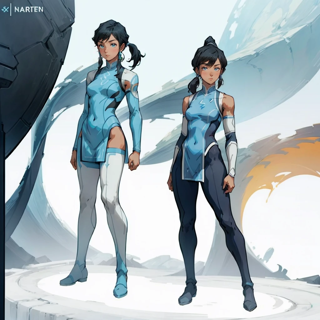 (((full body photo))) 1girl, minimalism, Korra from Avatar, simple, clean:0.9, vector, darker skin,